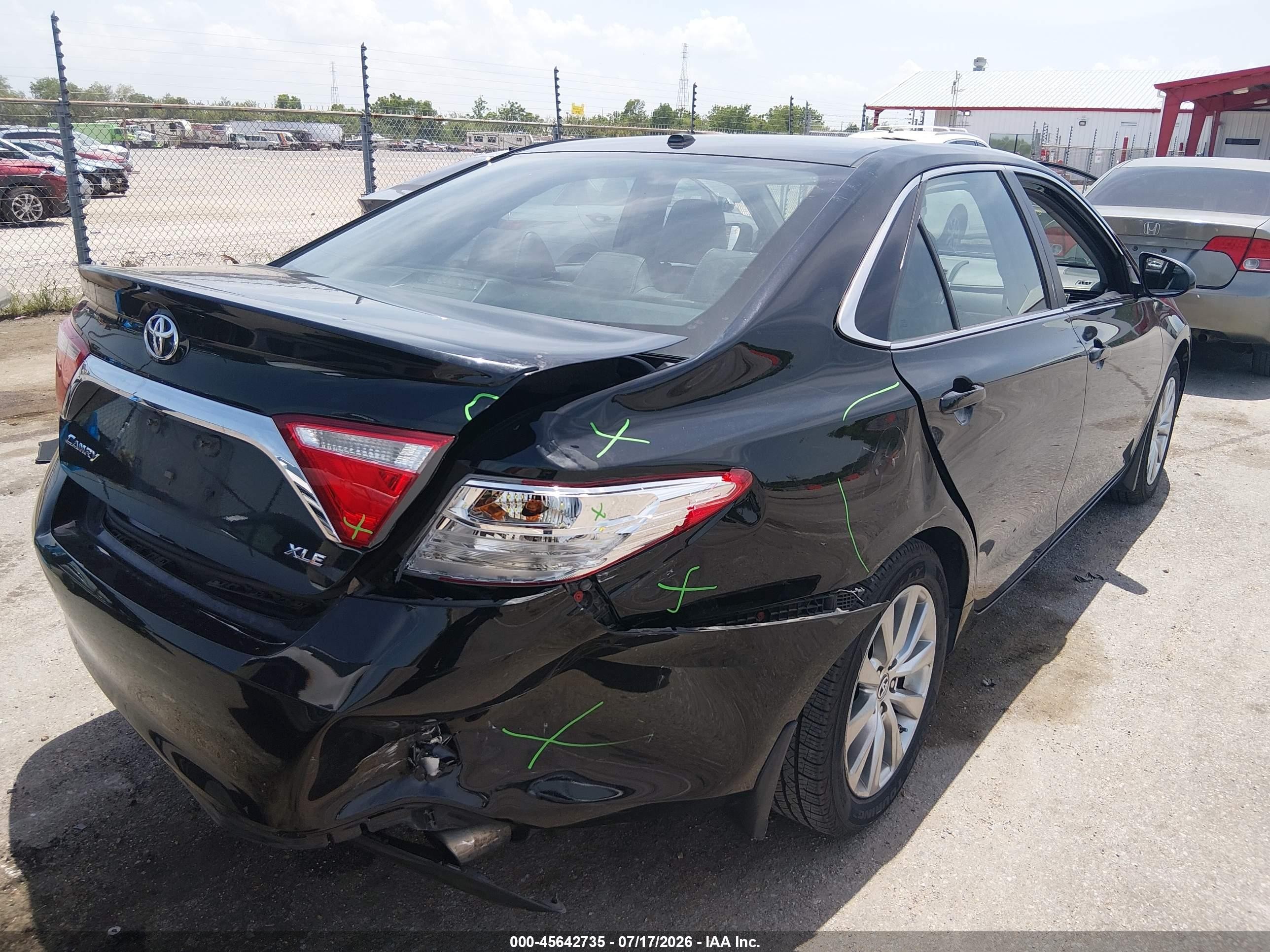 2015 Toyota Camry Xle Black vin: 4T4BF1FK7FR497394