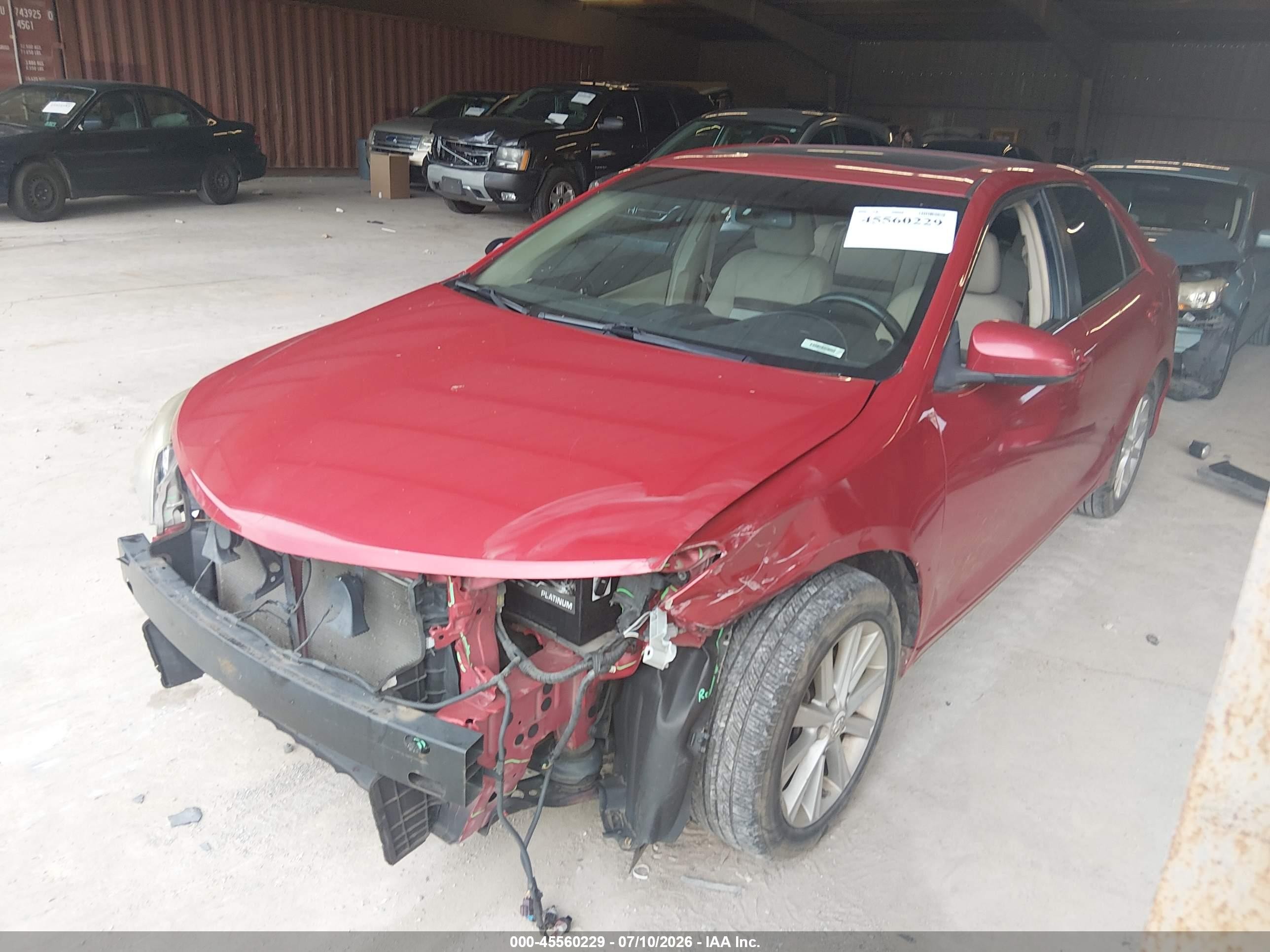 2012 Toyota Camry Xle Red vin: 4T4BF1FK8CR164147