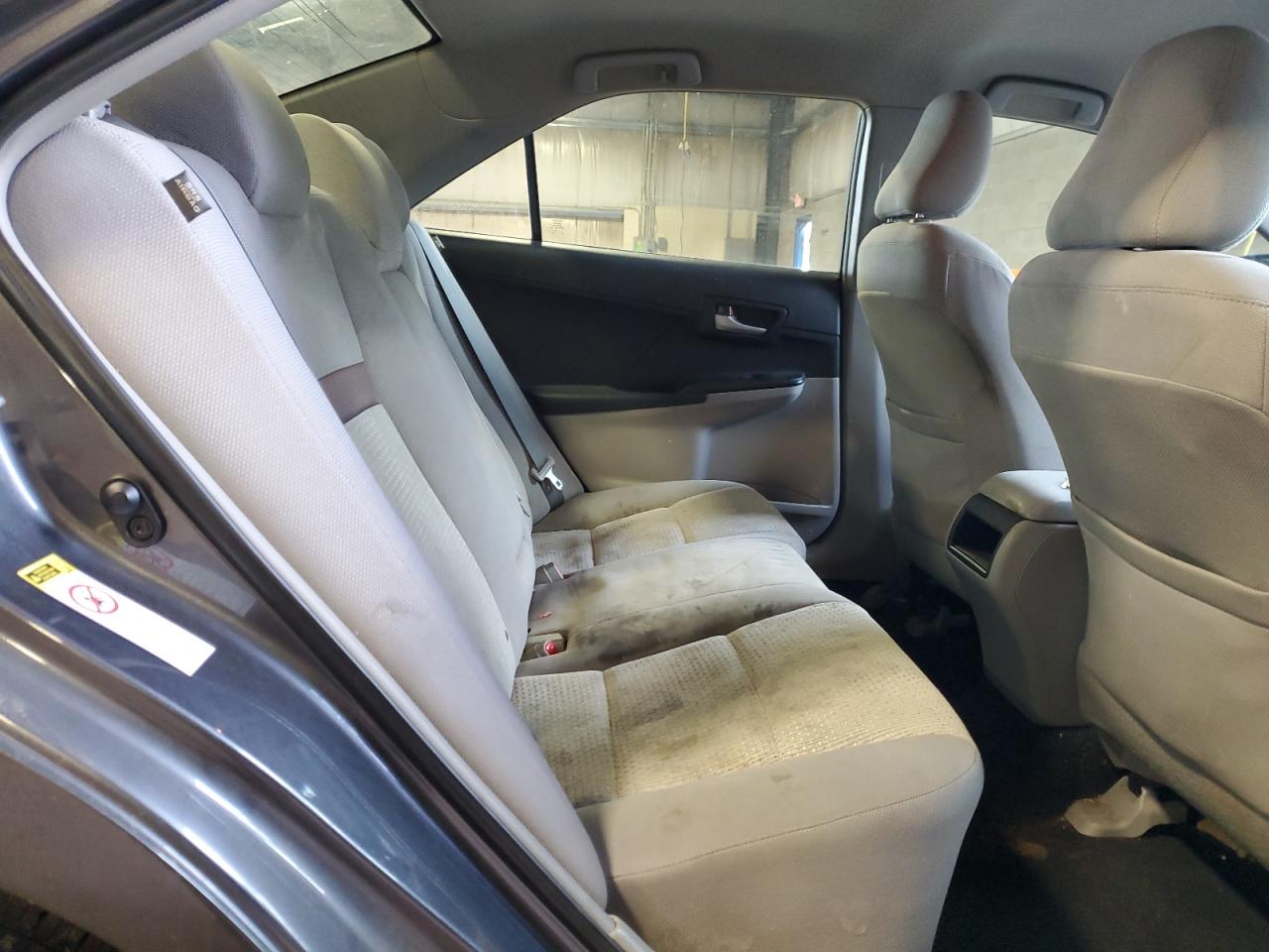 2012 Toyota Camry Le Gray vin: 4T4BF1FK8CR189663 Damage: Left Rear Seat Cushion, Stained, Permanent