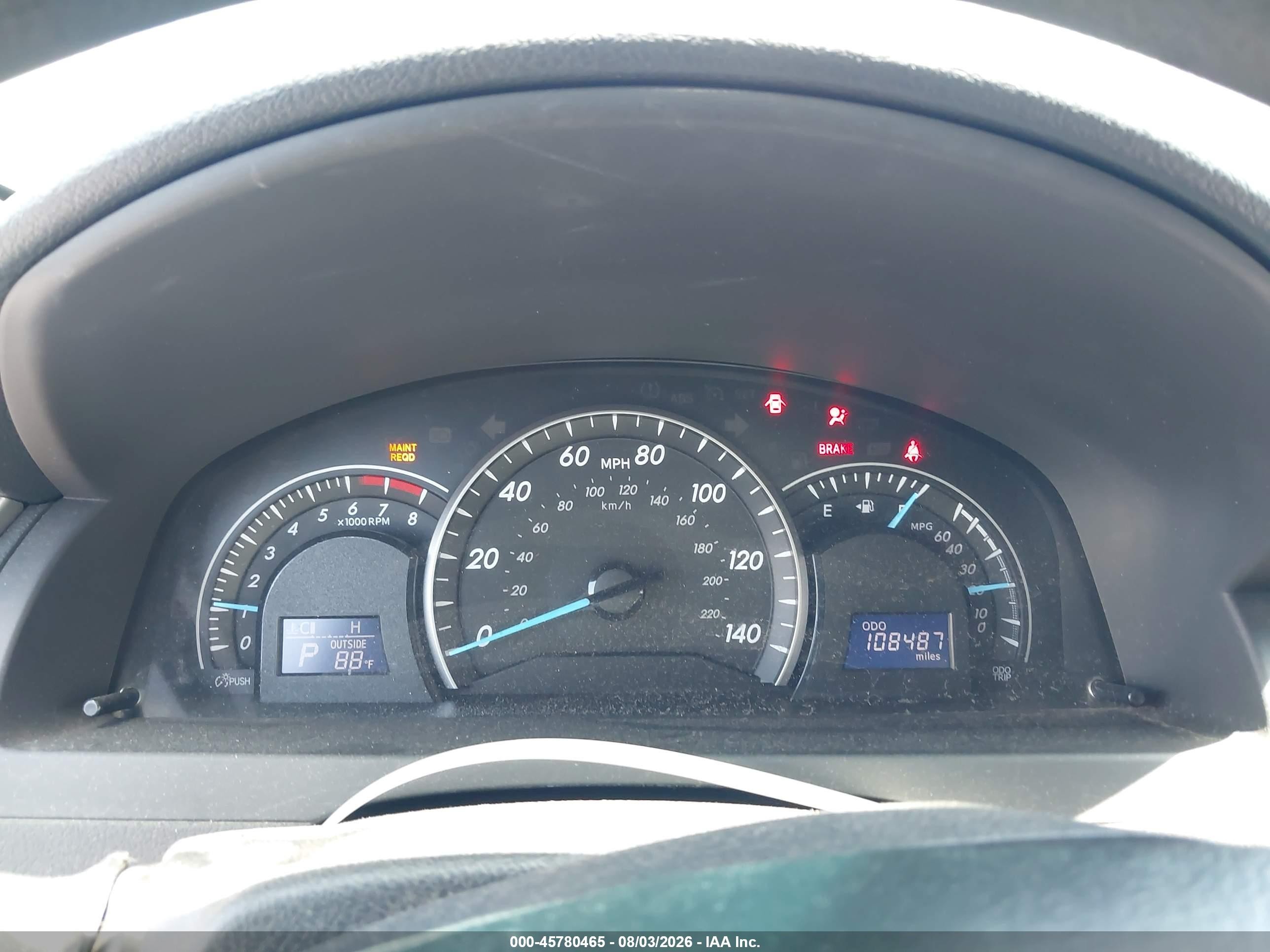 2012 Toyota Camry Le Blue vin: 4T4BF1FK8CR193860