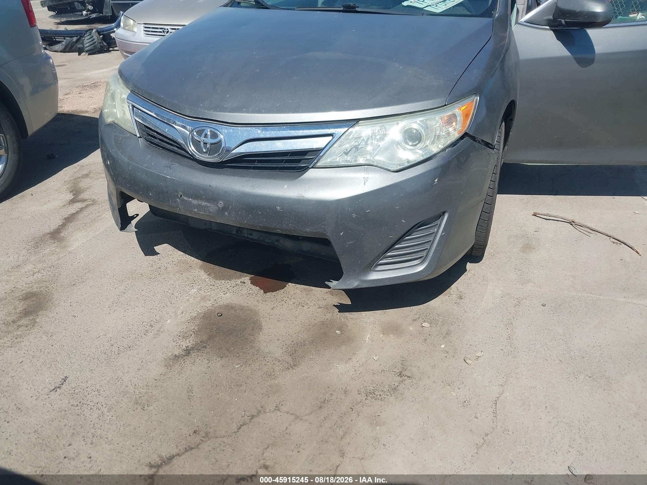 2012 Toyota Camry Le Gray vin: 4T4BF1FK8CR212939