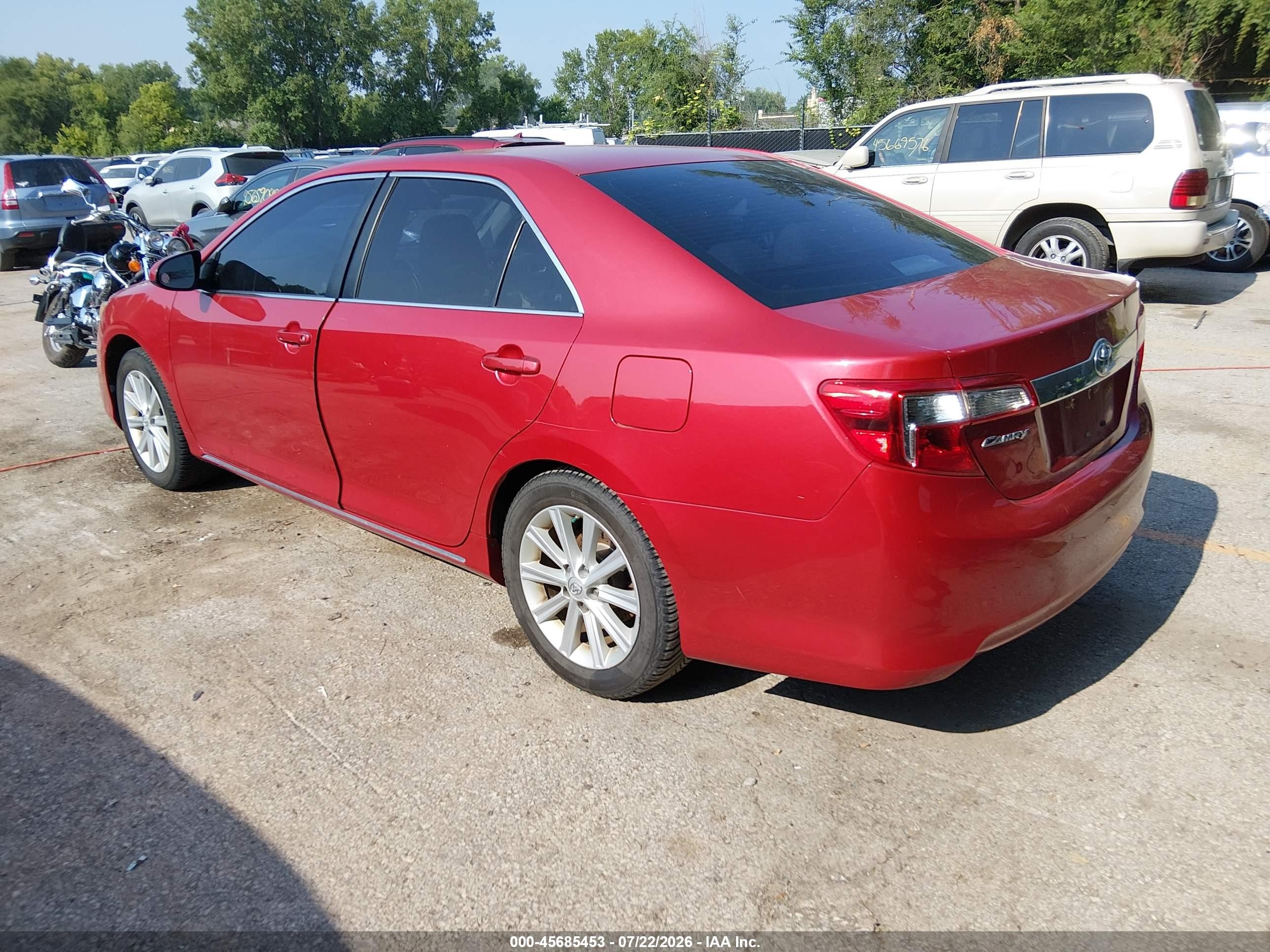 2013 Toyota Camry Xle Красный vin: 4T4BF1FK8DR323539