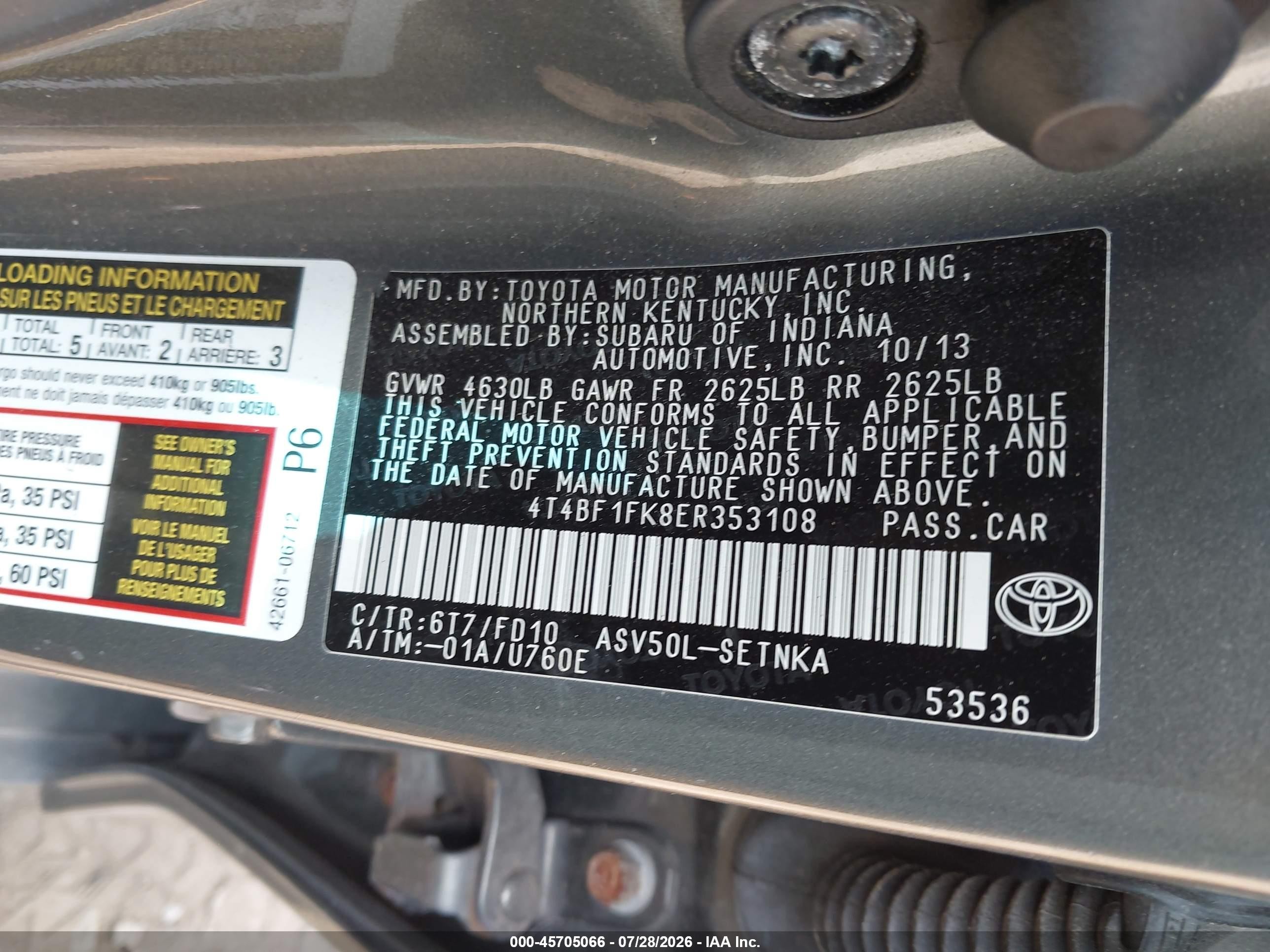 2014 Toyota Camry Le Зеленый vin: 4T4BF1FK8ER353108