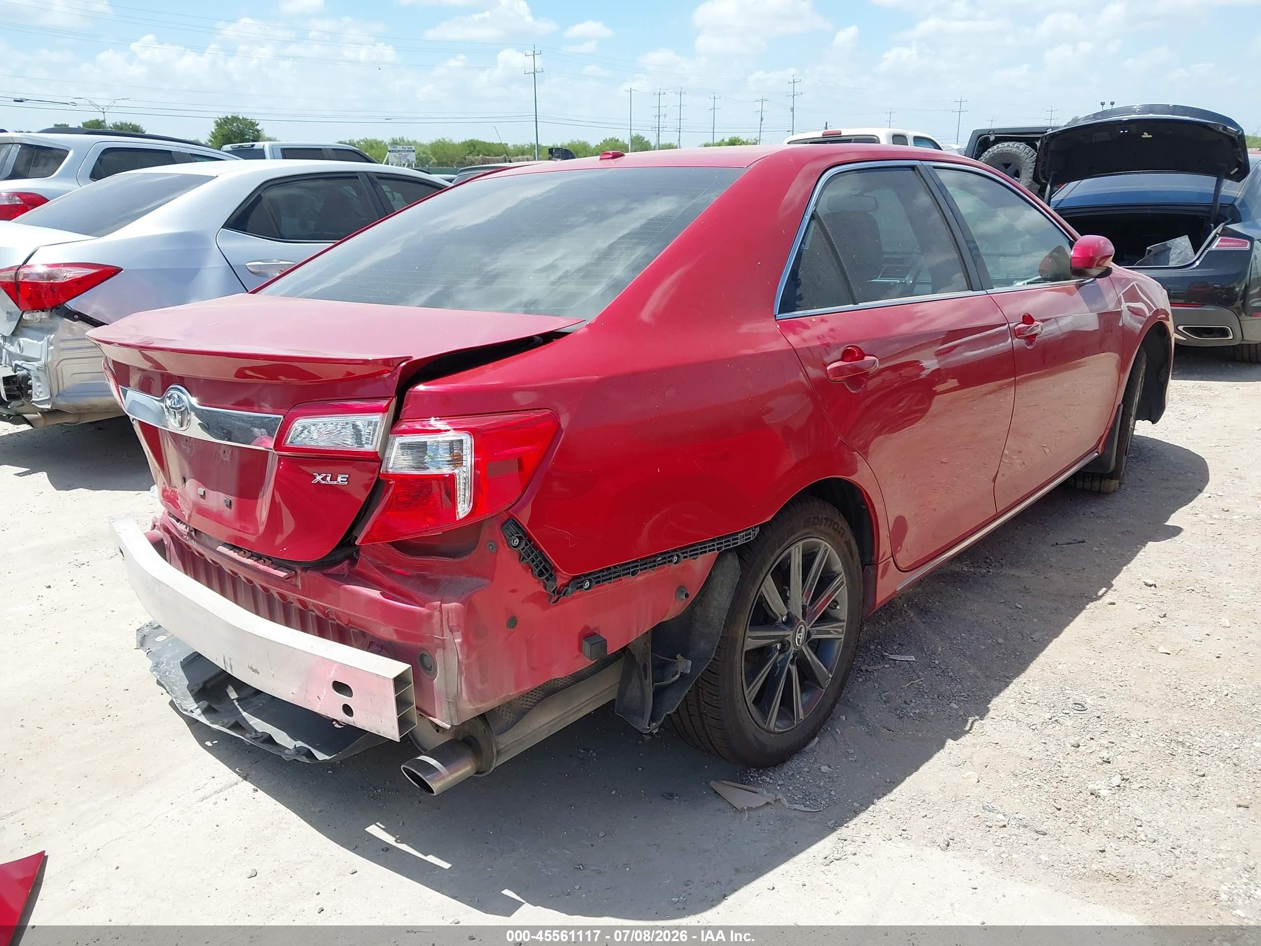 2014 Toyota Camry Xle Red vin: 4T4BF1FK8ER420807