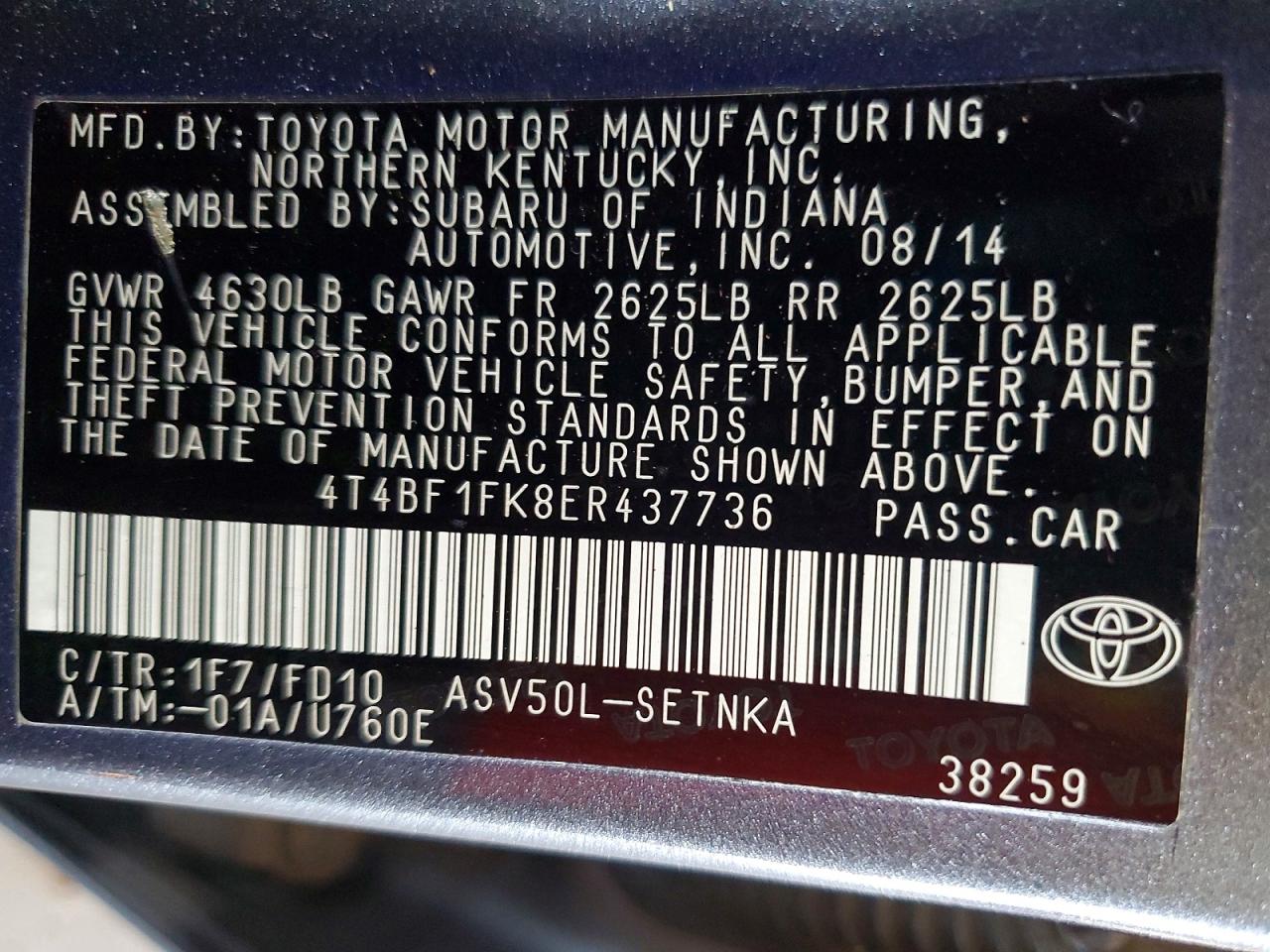 2014 Toyota Camry Le Gray vin: 4T4BF1FK8ER437736
