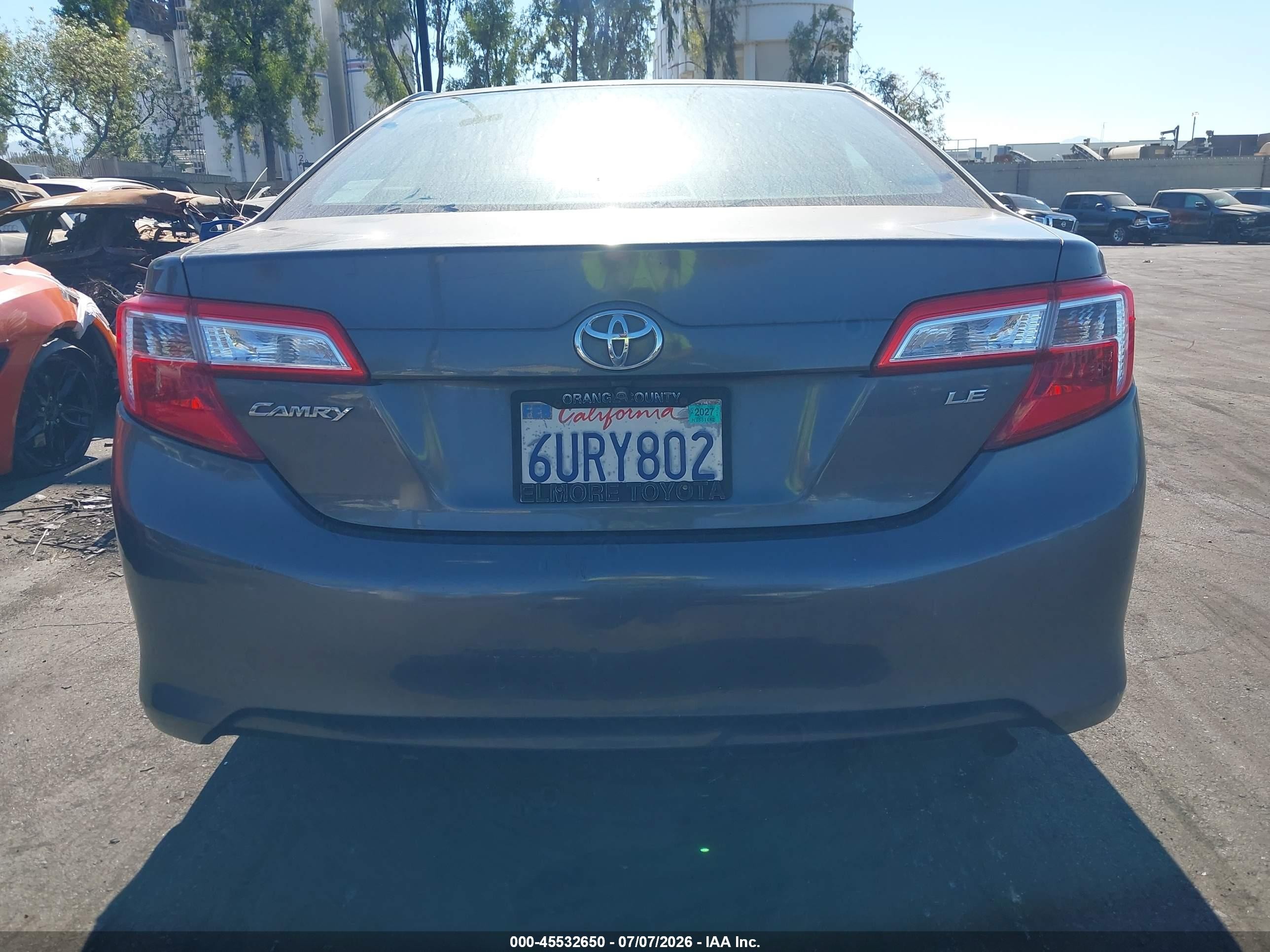 2012 Toyota Camry Le Gray vin: 4T4BF1FK9CR184293