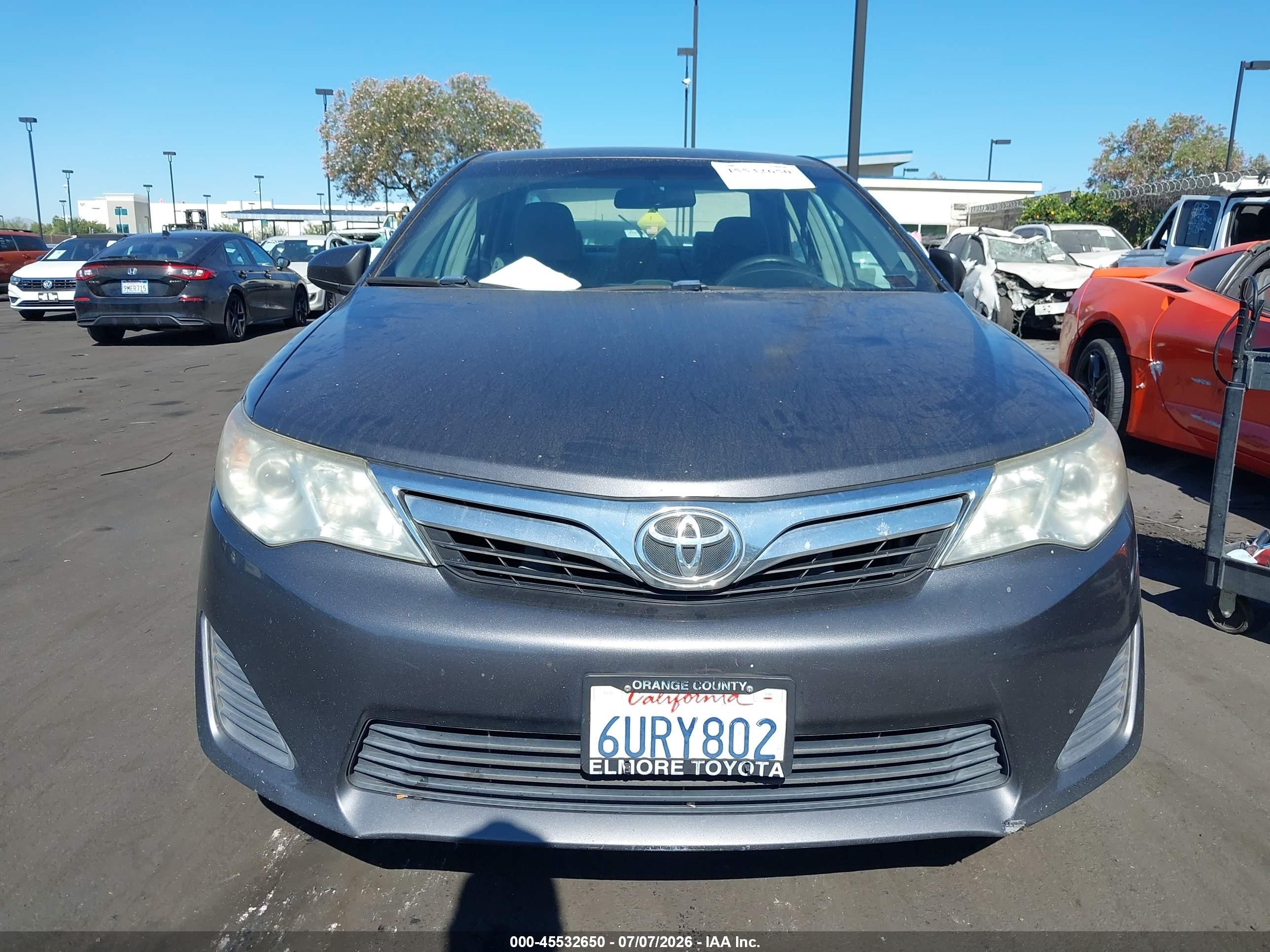 2012 Toyota Camry Le Gray vin: 4T4BF1FK9CR184293