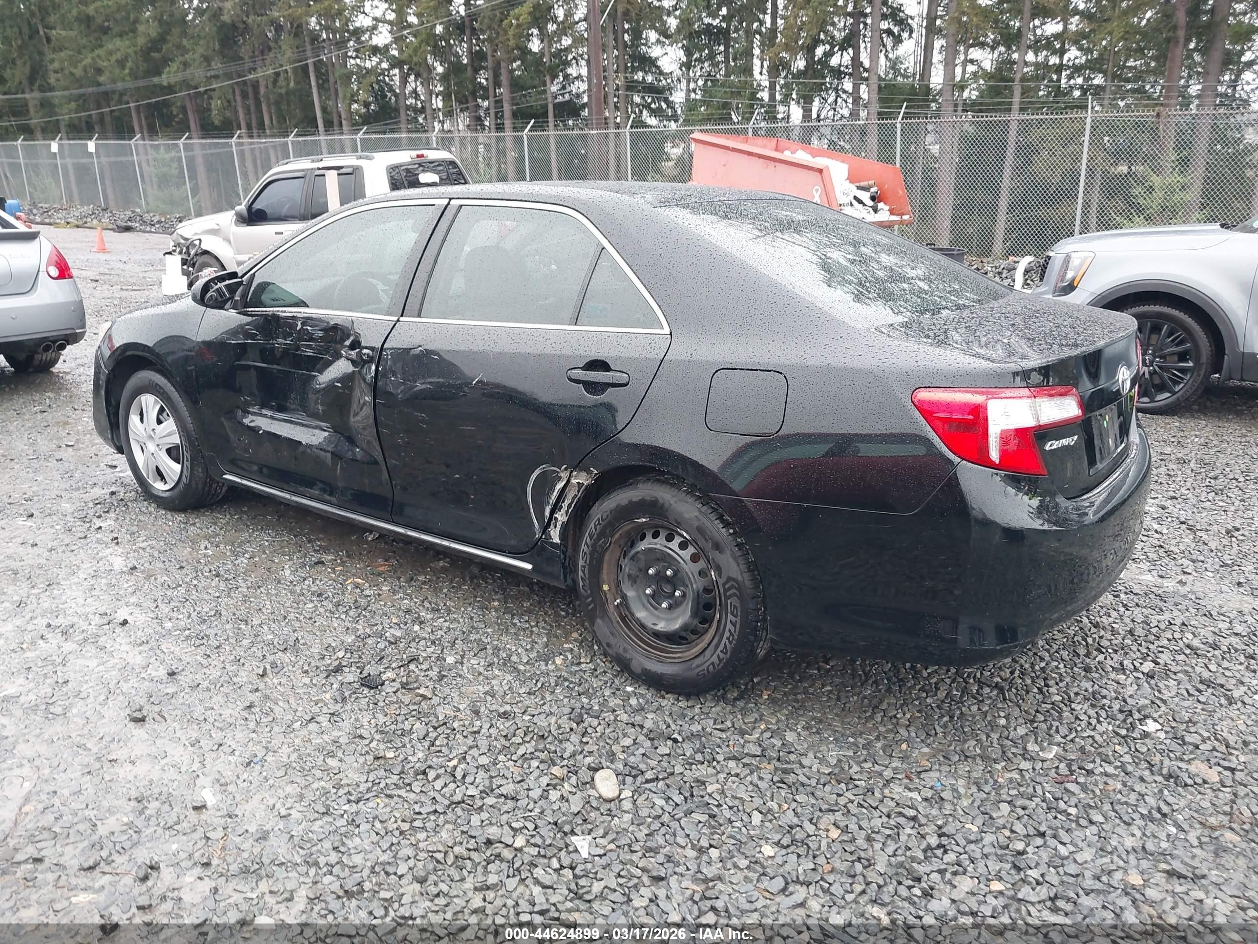 2012 Toyota Camry Le Черный vin: 4T4BF1FK9CR185041