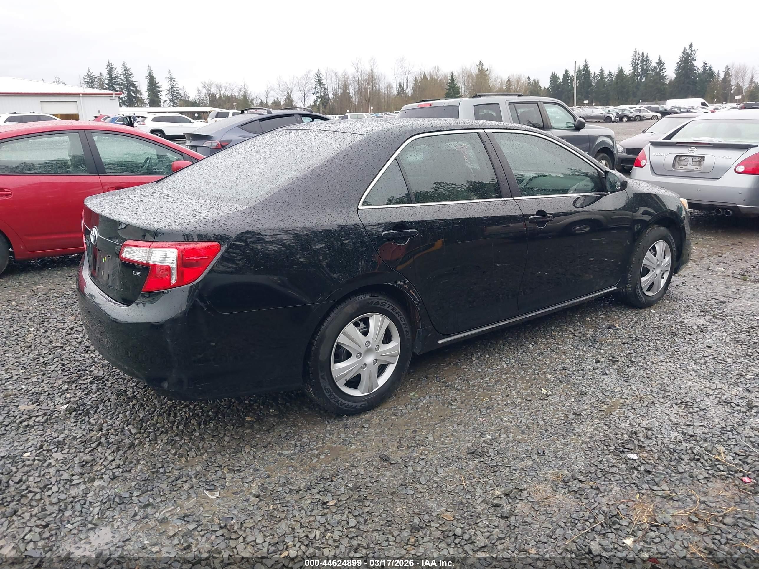 2012 Toyota Camry Le Черный vin: 4T4BF1FK9CR185041