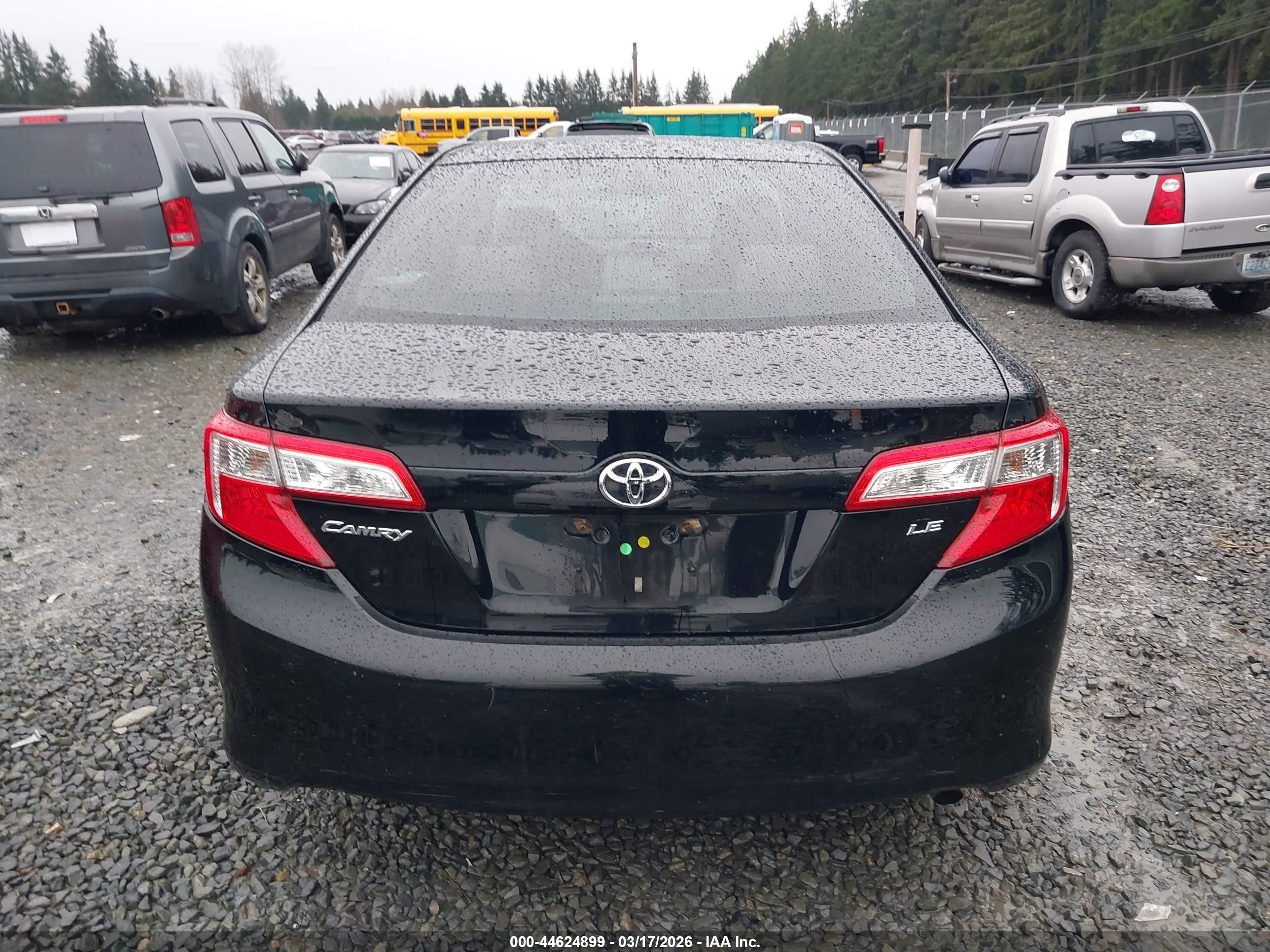 2012 Toyota Camry Le Черный vin: 4T4BF1FK9CR185041