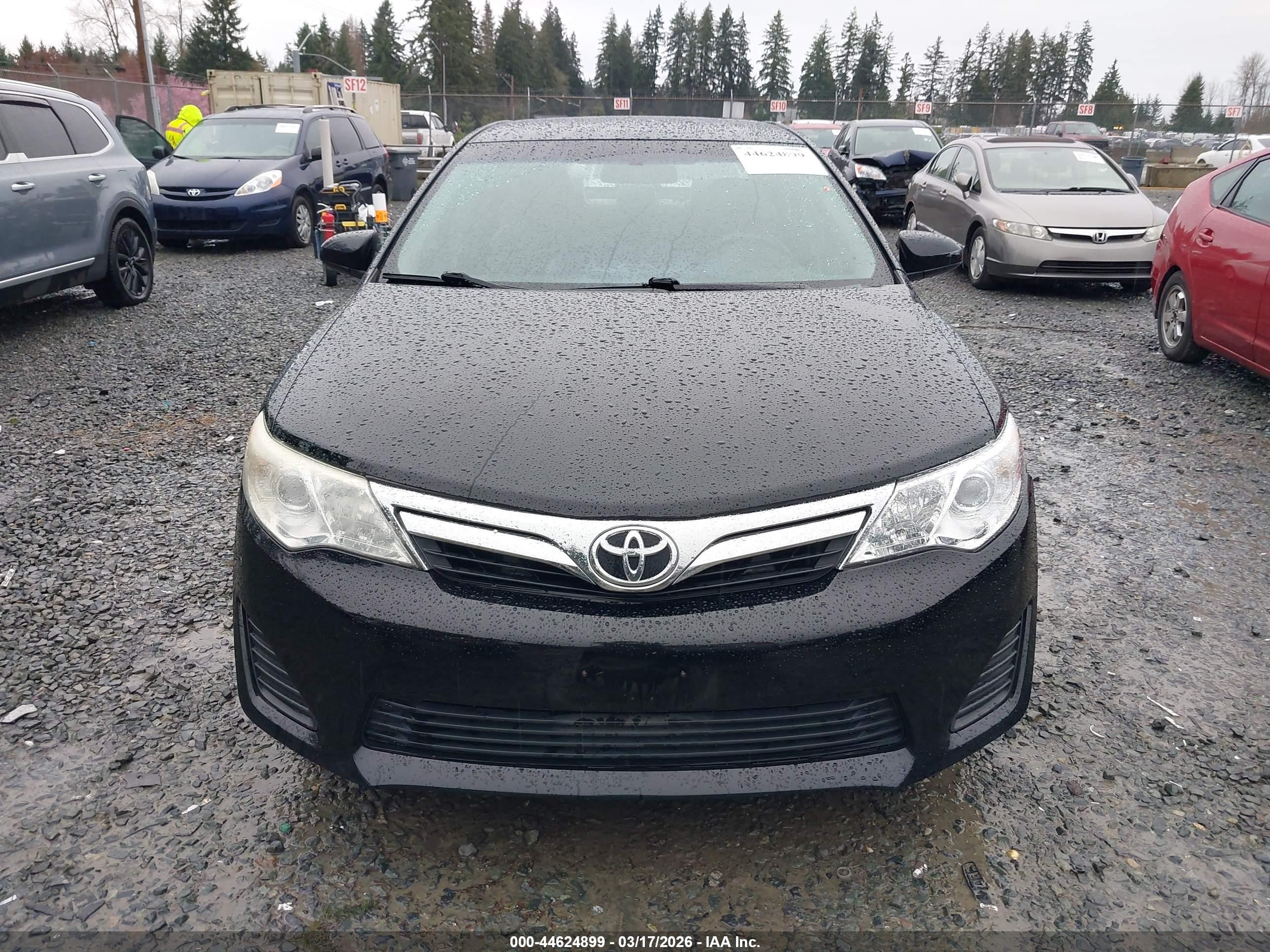 2012 Toyota Camry Le Черный vin: 4T4BF1FK9CR185041