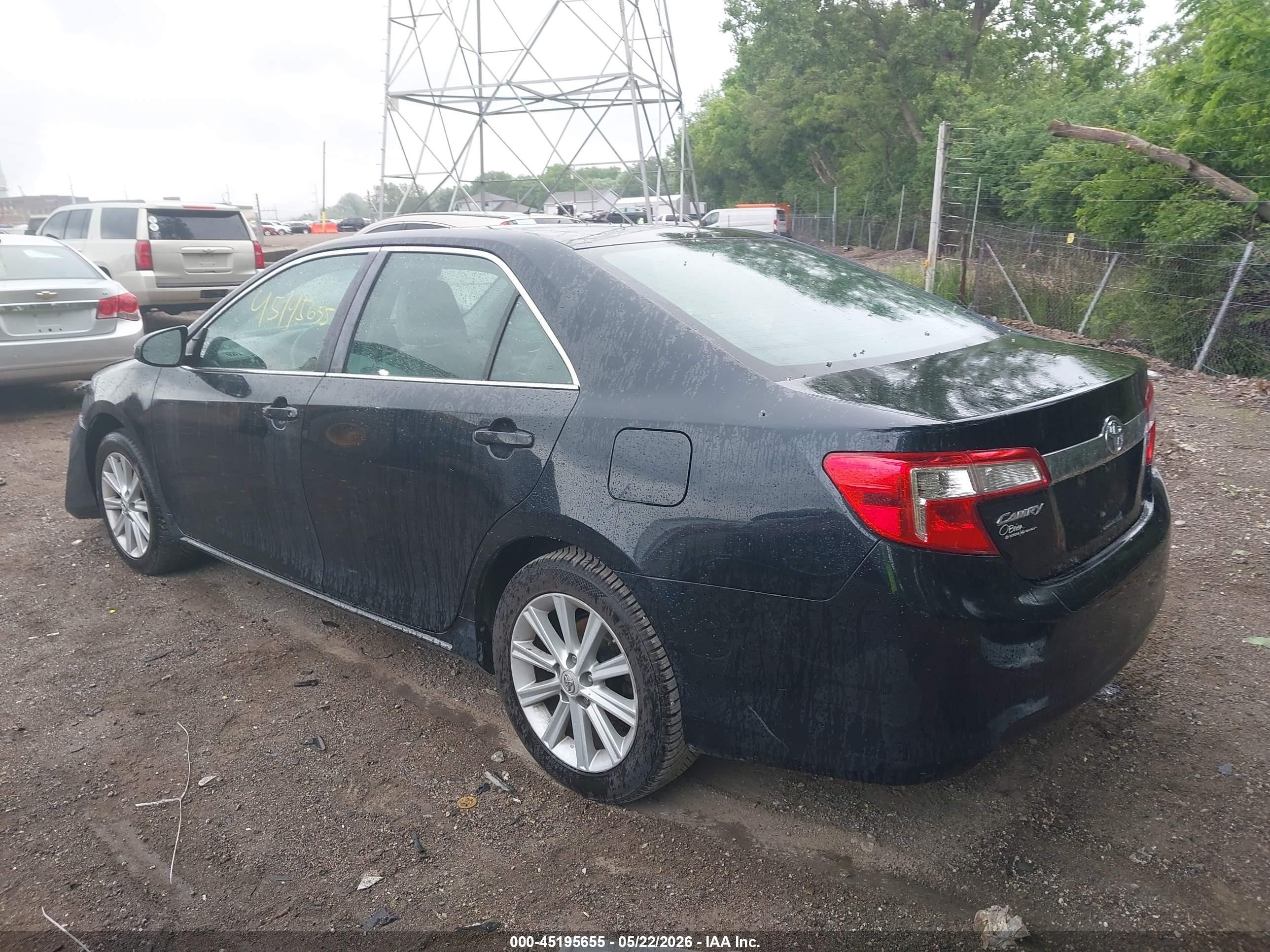 2012 Toyota Camry Xle Black vin: 4T4BF1FK9CR237803