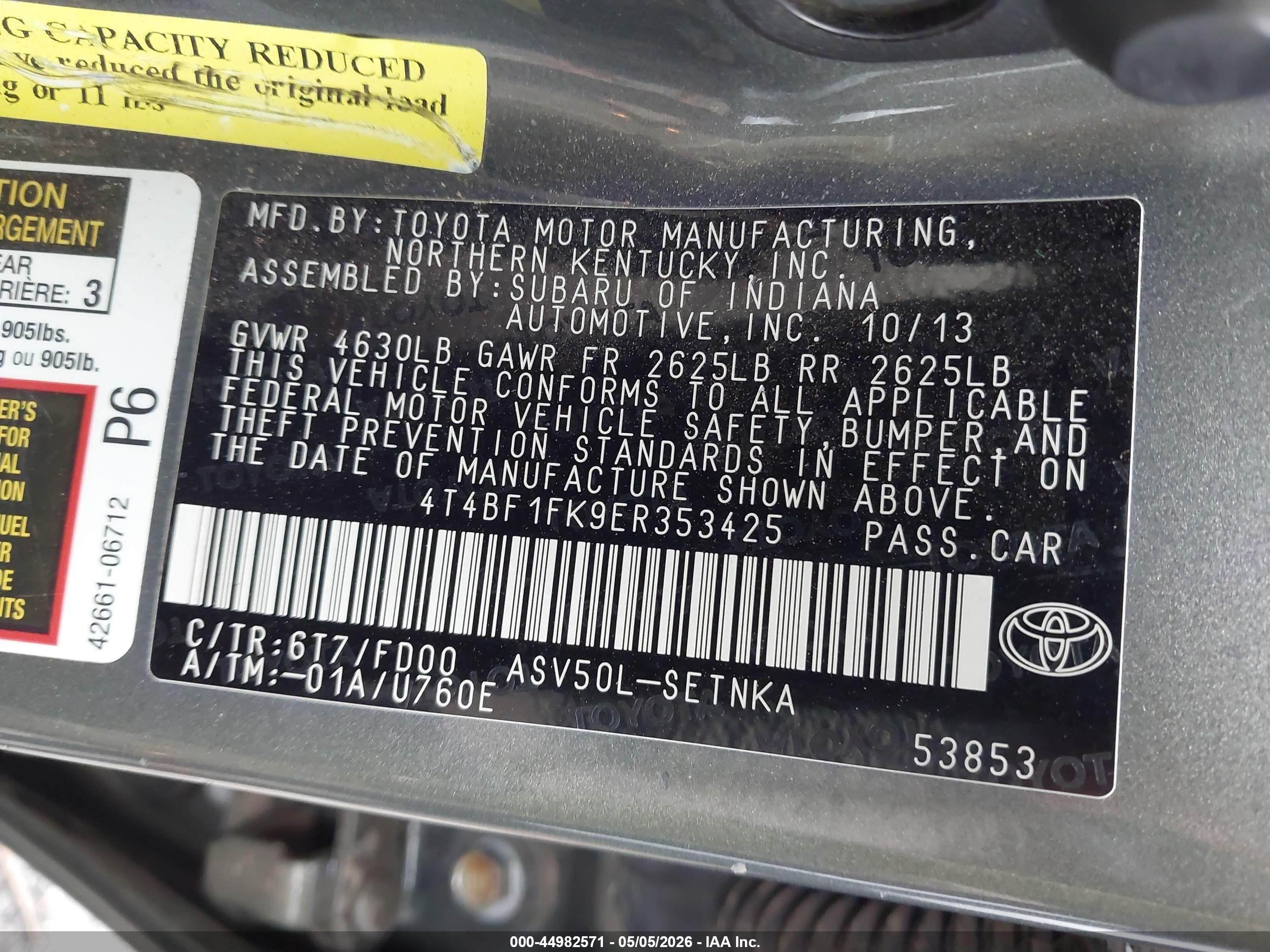 2014 Toyota Camry Le Brown vin: 4T4BF1FK9ER353425