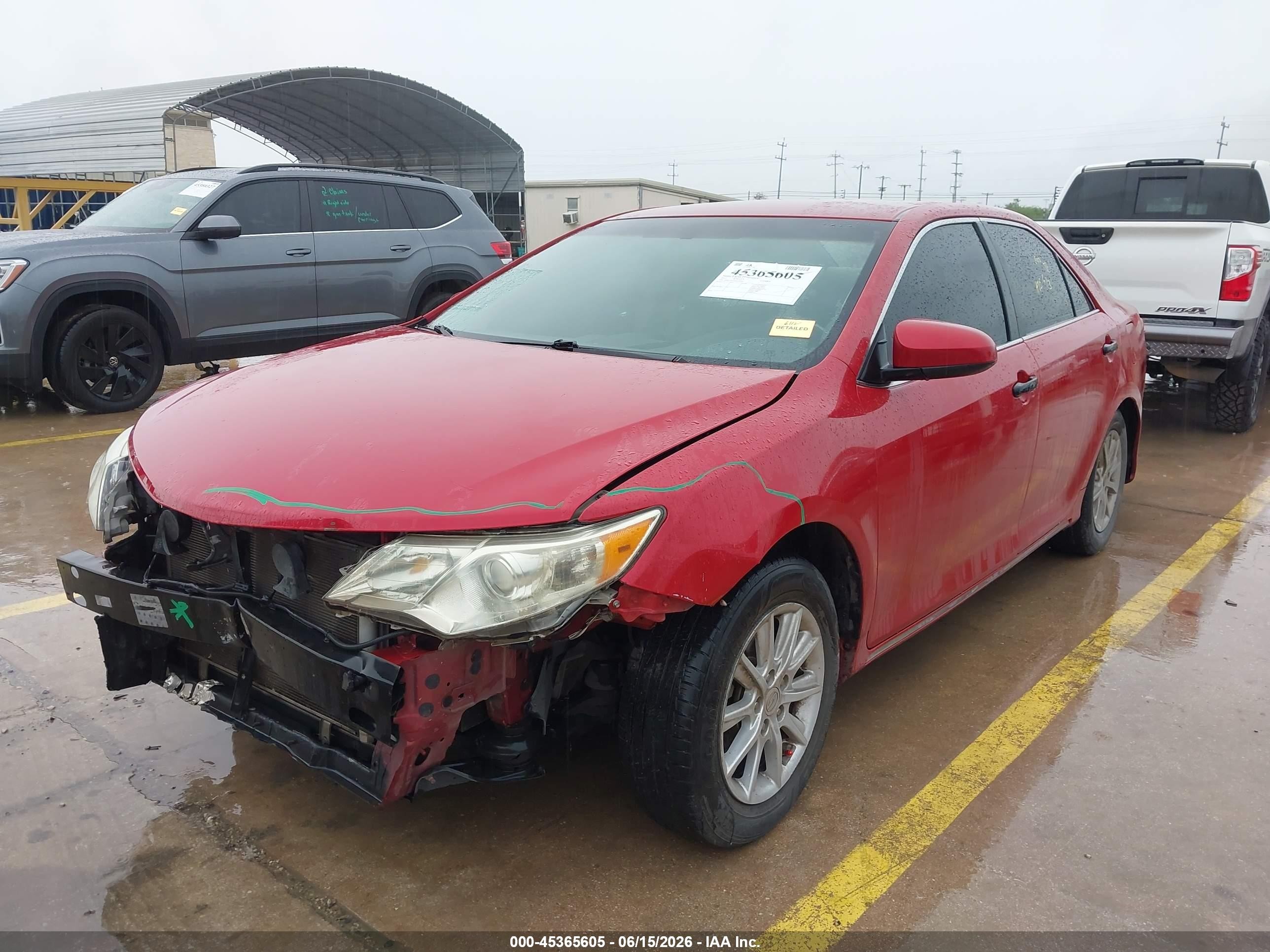 2012 Toyota Camry Le Red vin: 4T4BF1FKXCR169978