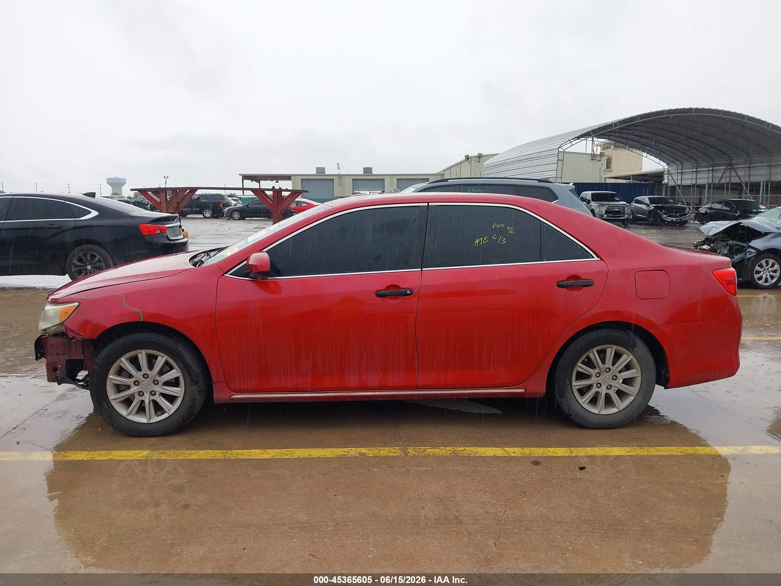 2012 Toyota Camry Le Red vin: 4T4BF1FKXCR169978