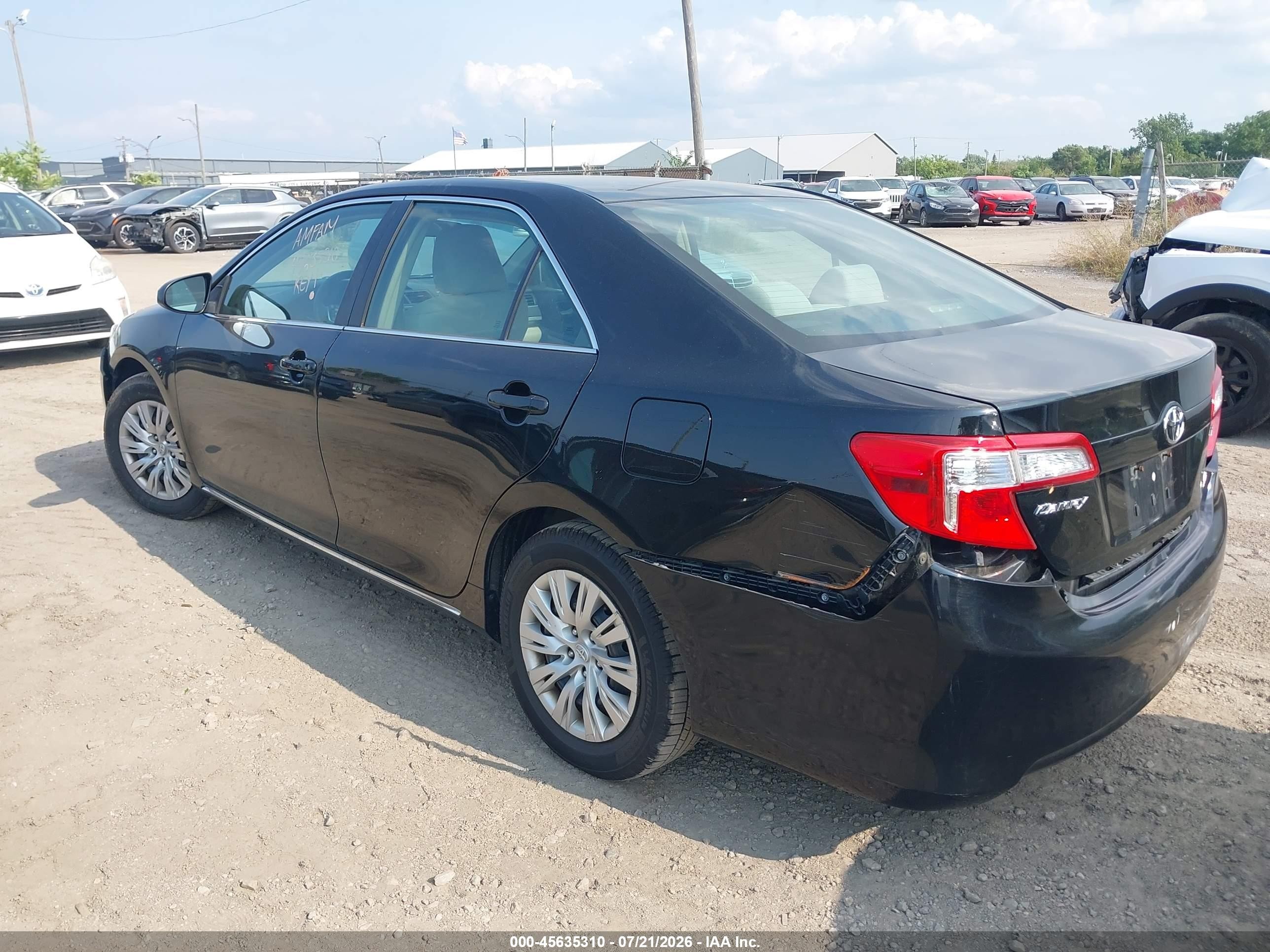 2012 Toyota Camry Le Black vin: 4T4BF1FKXCR181449