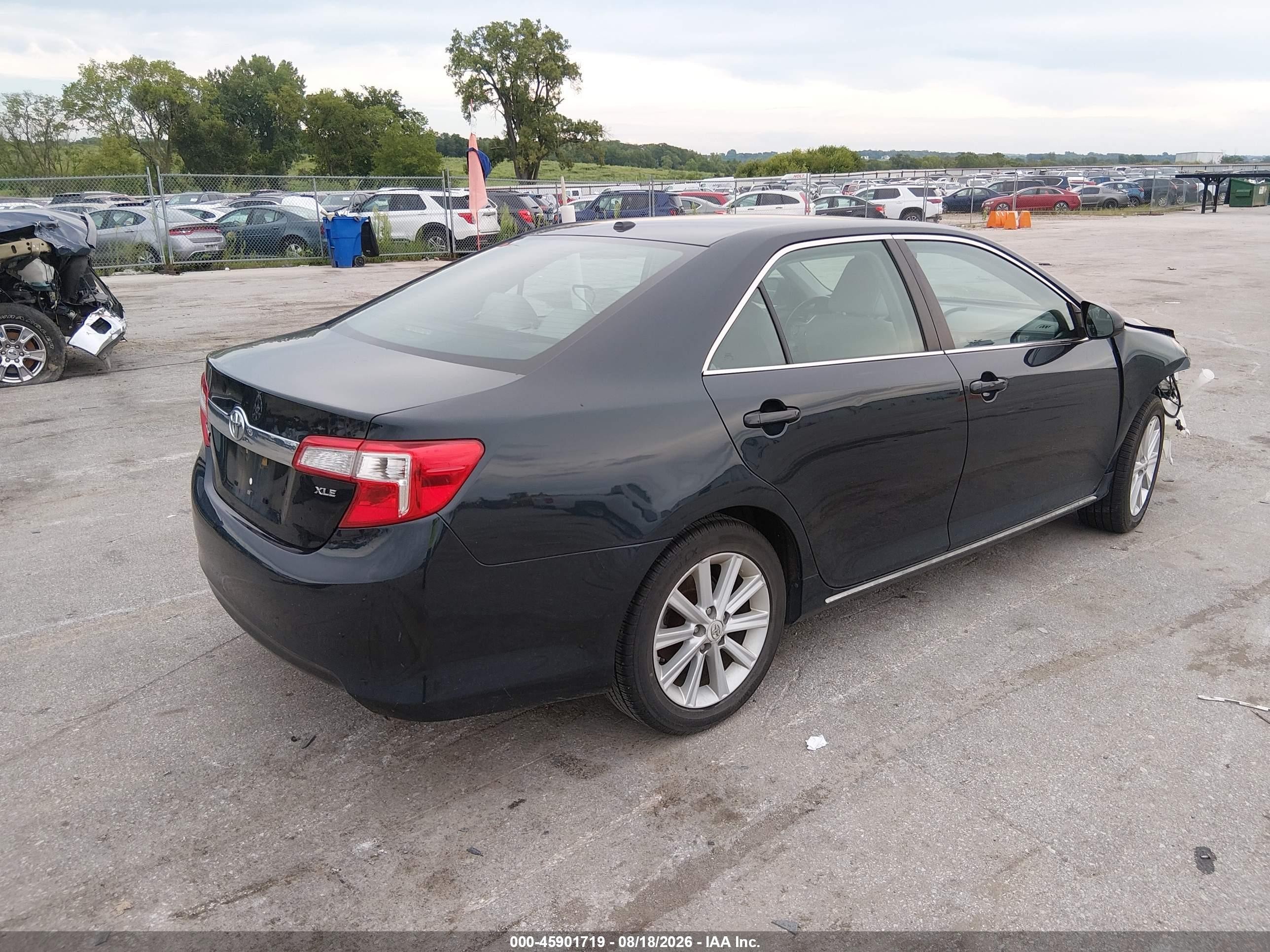 2012 Toyota Camry Xle Black vin: 4T4BF1FKXCR242895