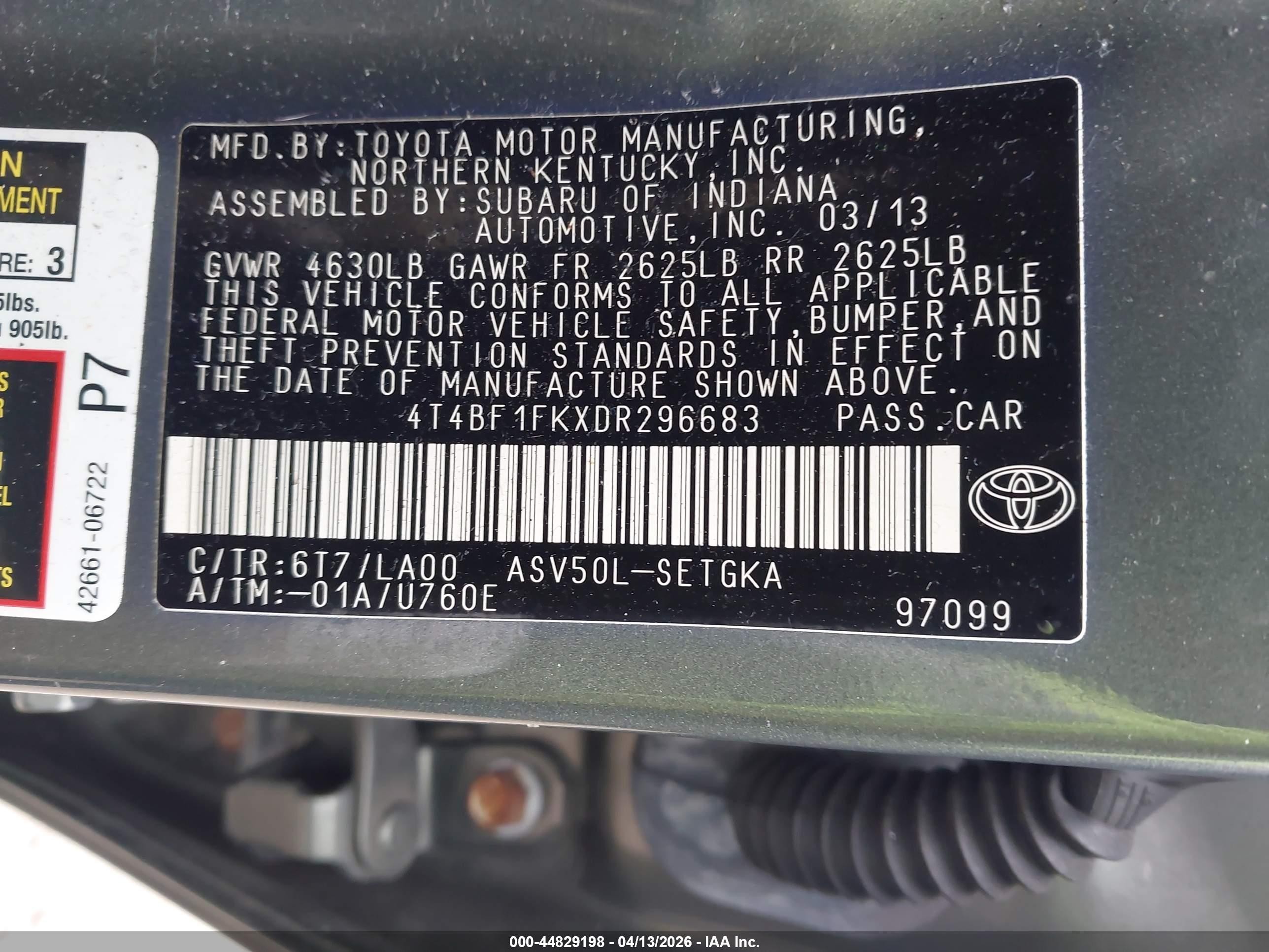 2013 Toyota Camry Xle Brown vin: 4T4BF1FKXDR296683