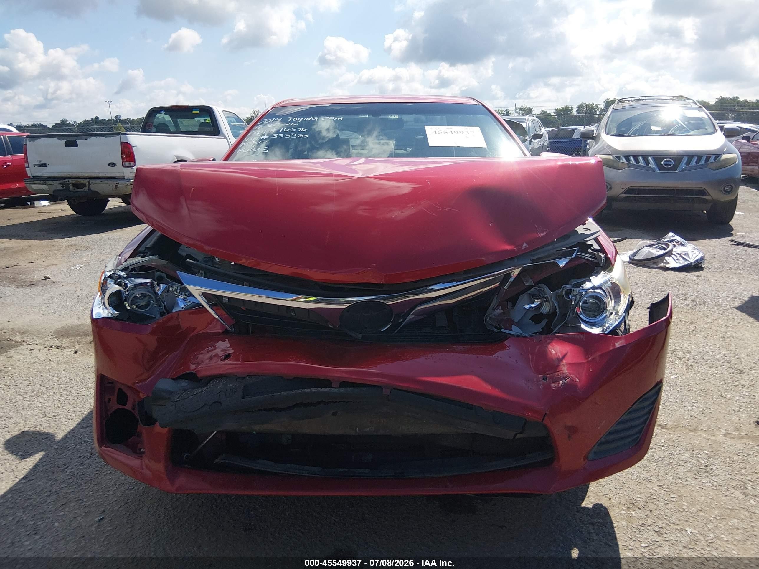 2014 Toyota Camry Le Red vin: 4T4BF1FKXER353580