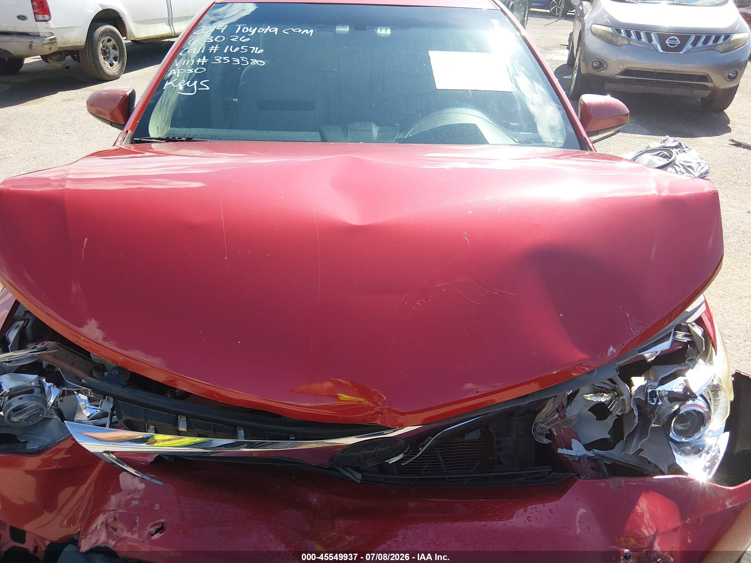 2014 Toyota Camry Le Red vin: 4T4BF1FKXER353580