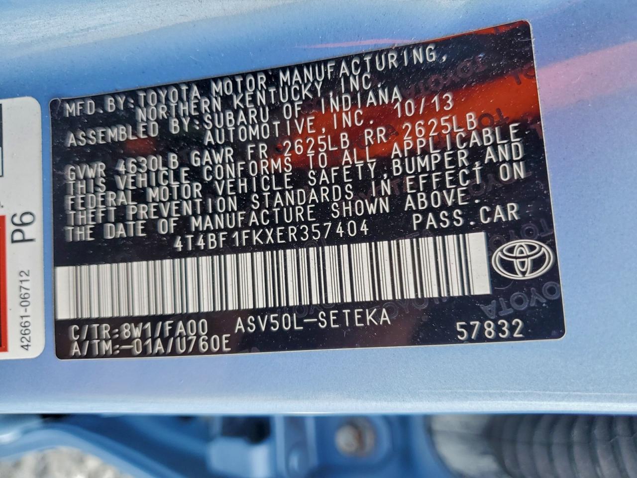 2014 Toyota Camry L Blue vin: 4T4BF1FKXER357404