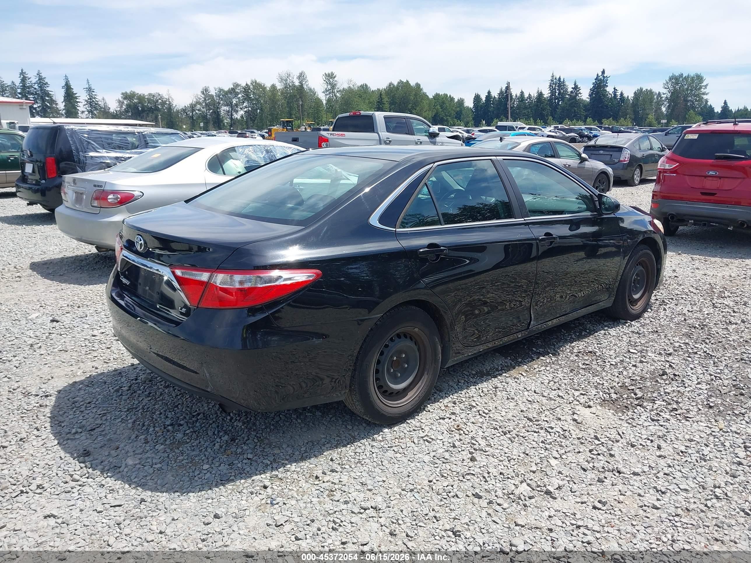 2015 Toyota Camry Le Black vin: 4T4BF1FKXFR490763