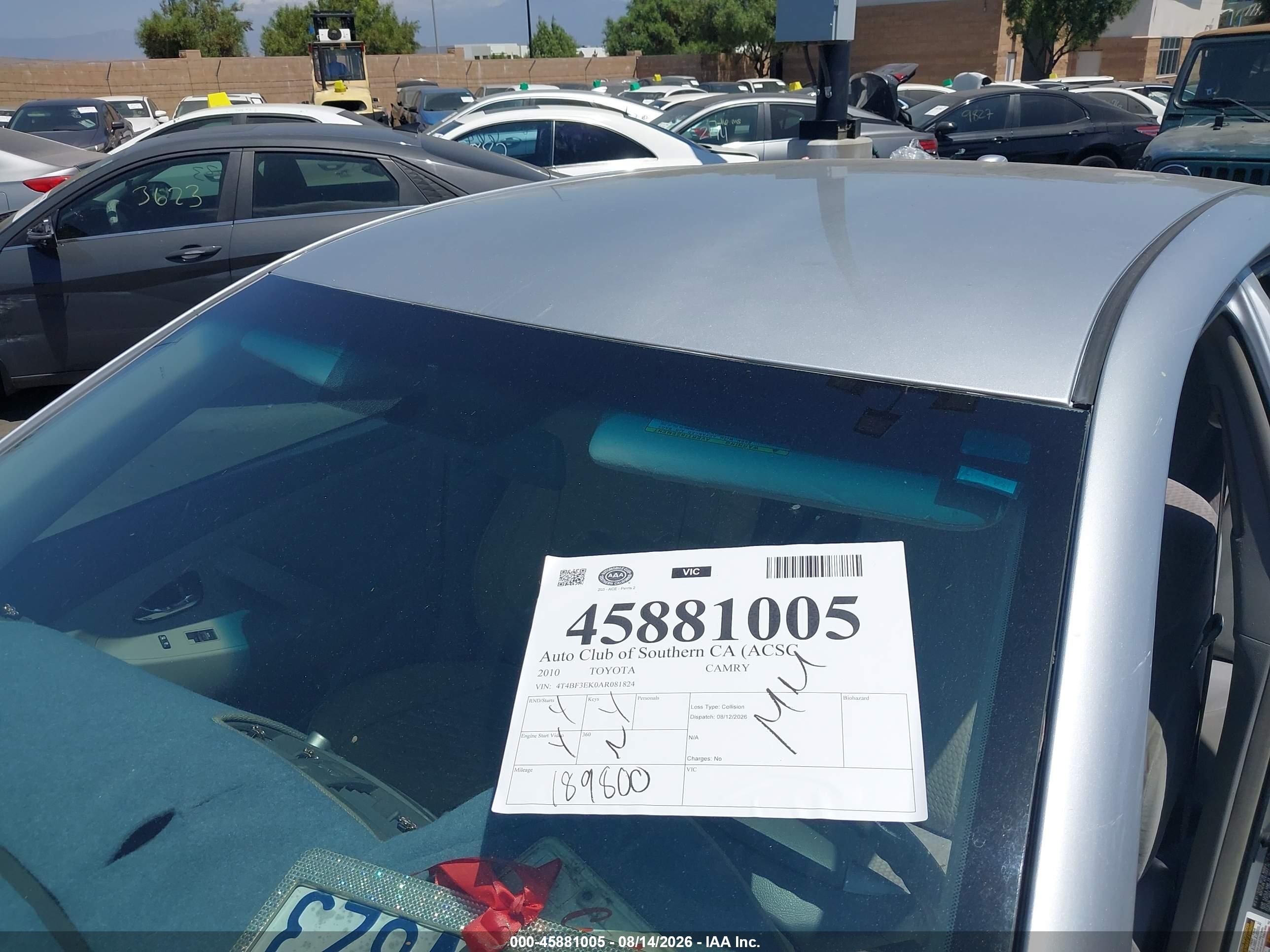 2010 Toyota Camry Le Silver vin: 4T4BF3EK0AR081824