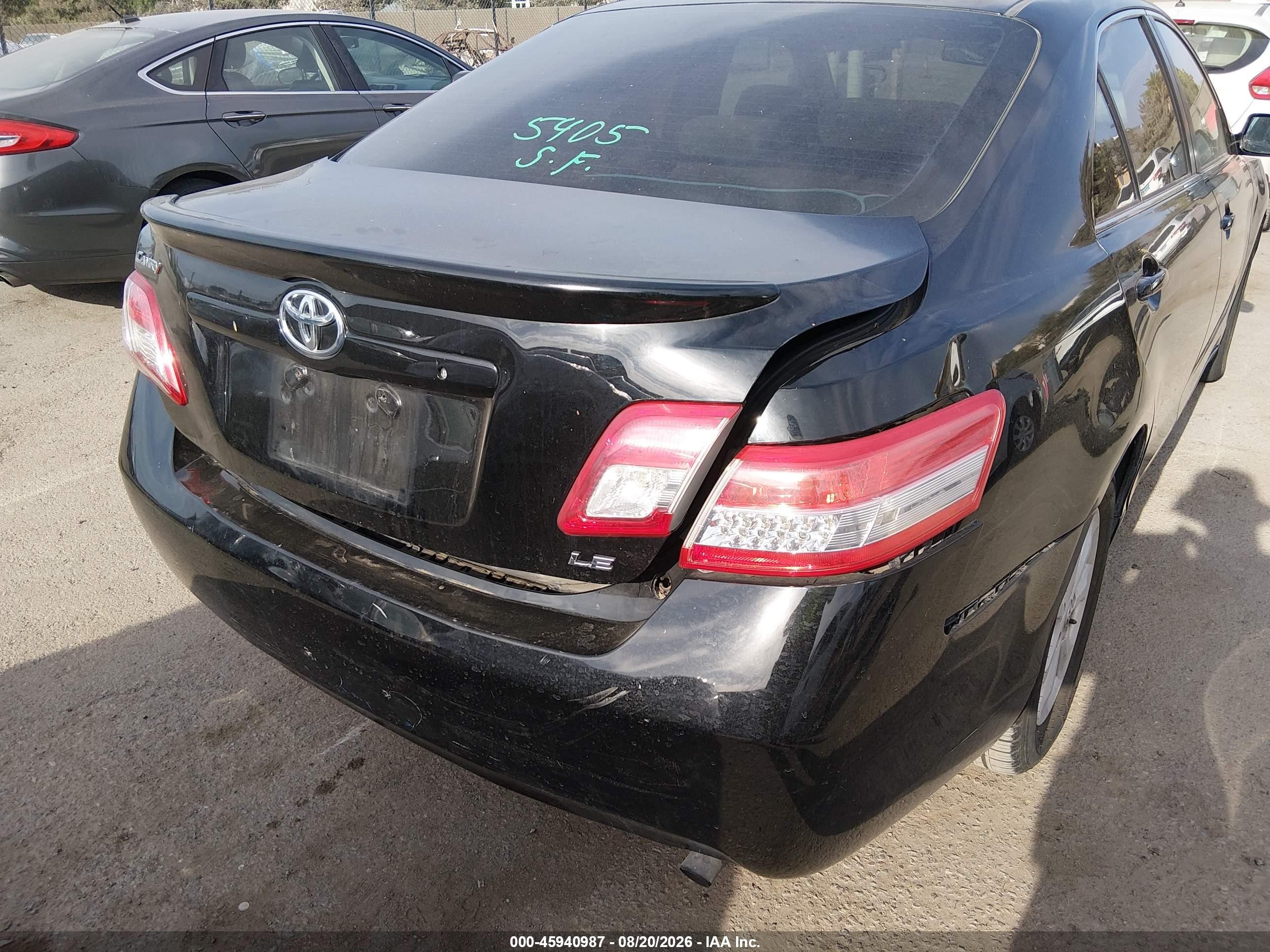 2010 Toyota Camry Le Black vin: 4T4BF3EK1AR082349
