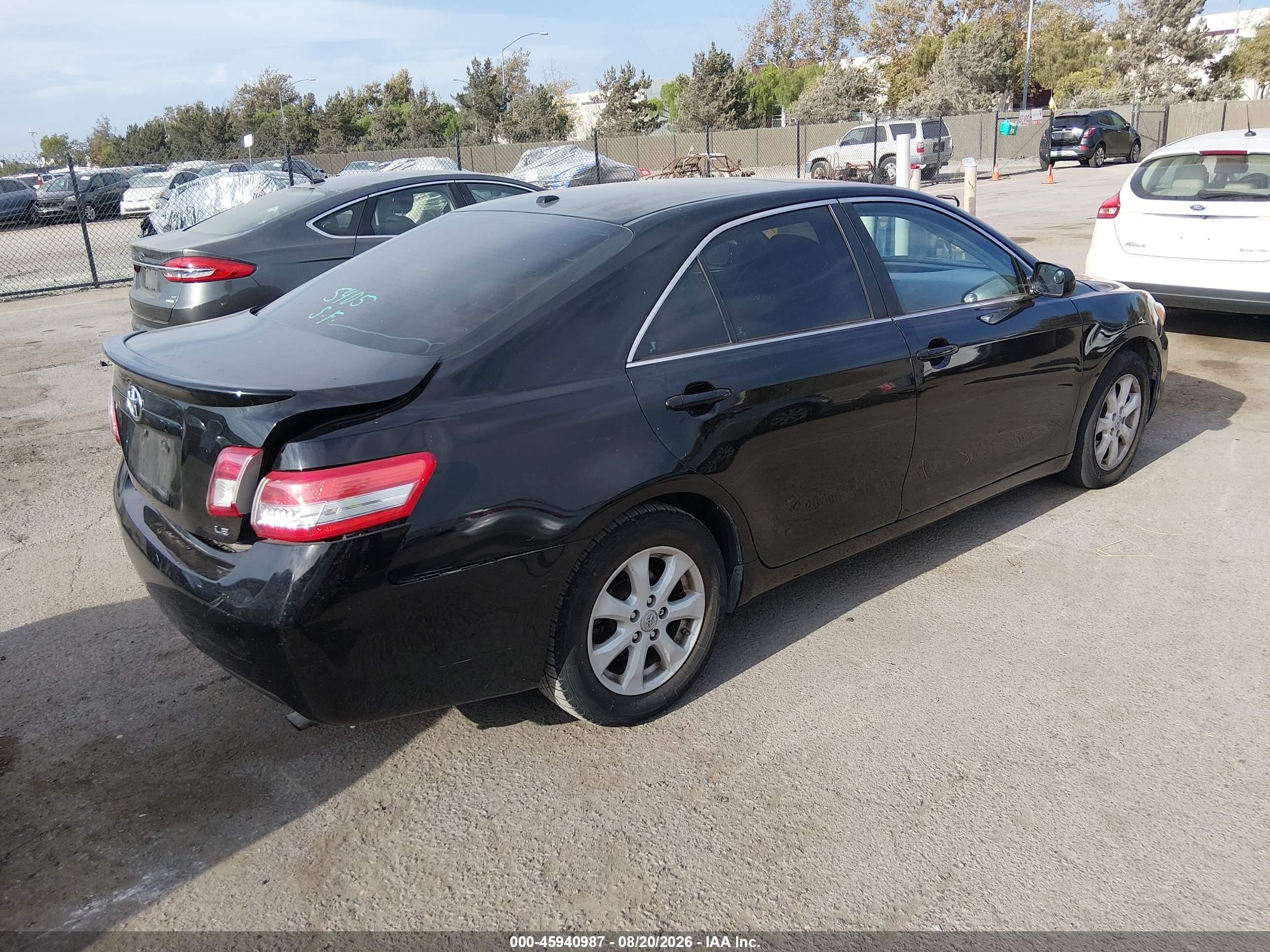2010 Toyota Camry Le Black vin: 4T4BF3EK1AR082349