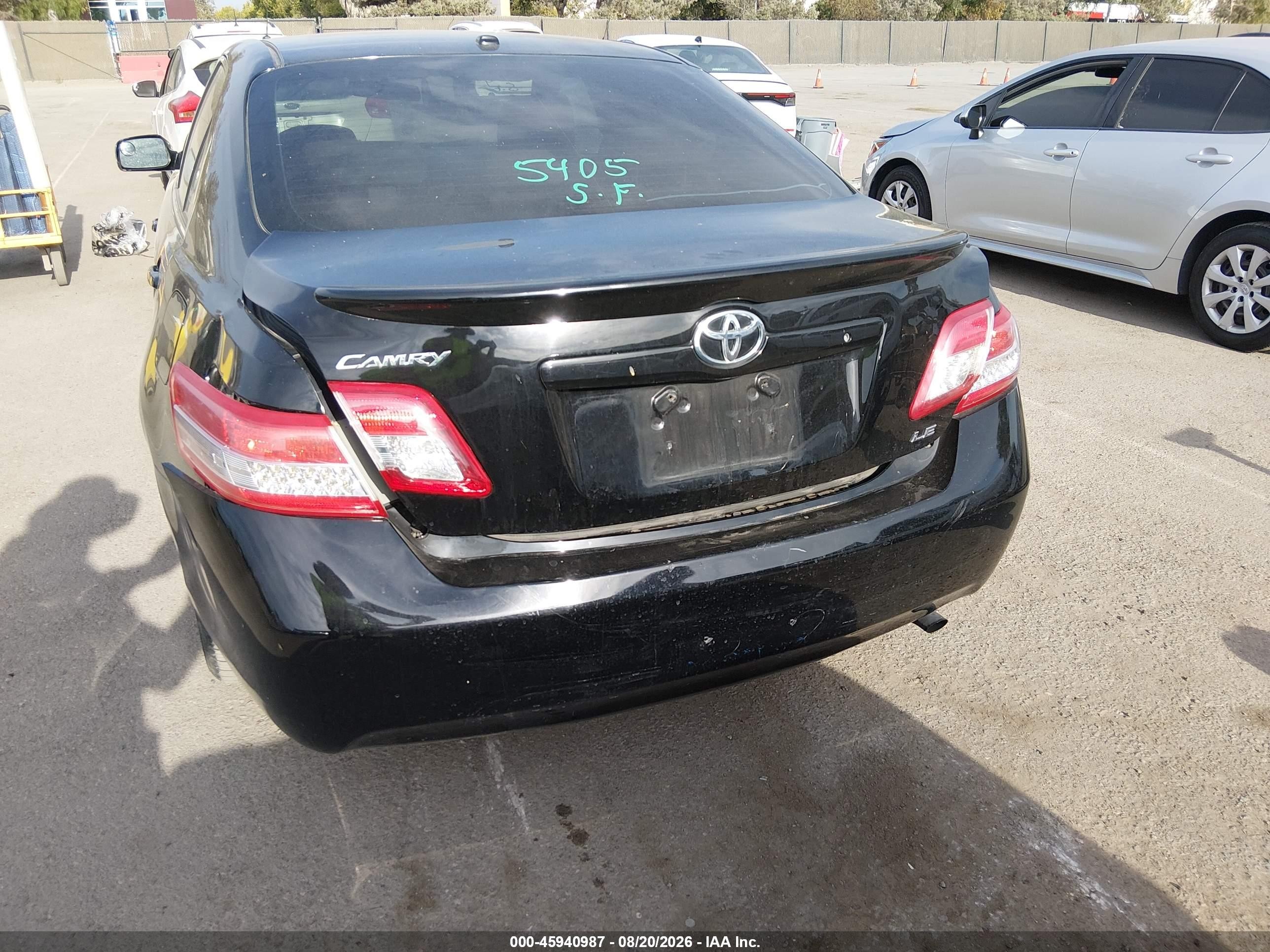 2010 Toyota Camry Le Black vin: 4T4BF3EK1AR082349
