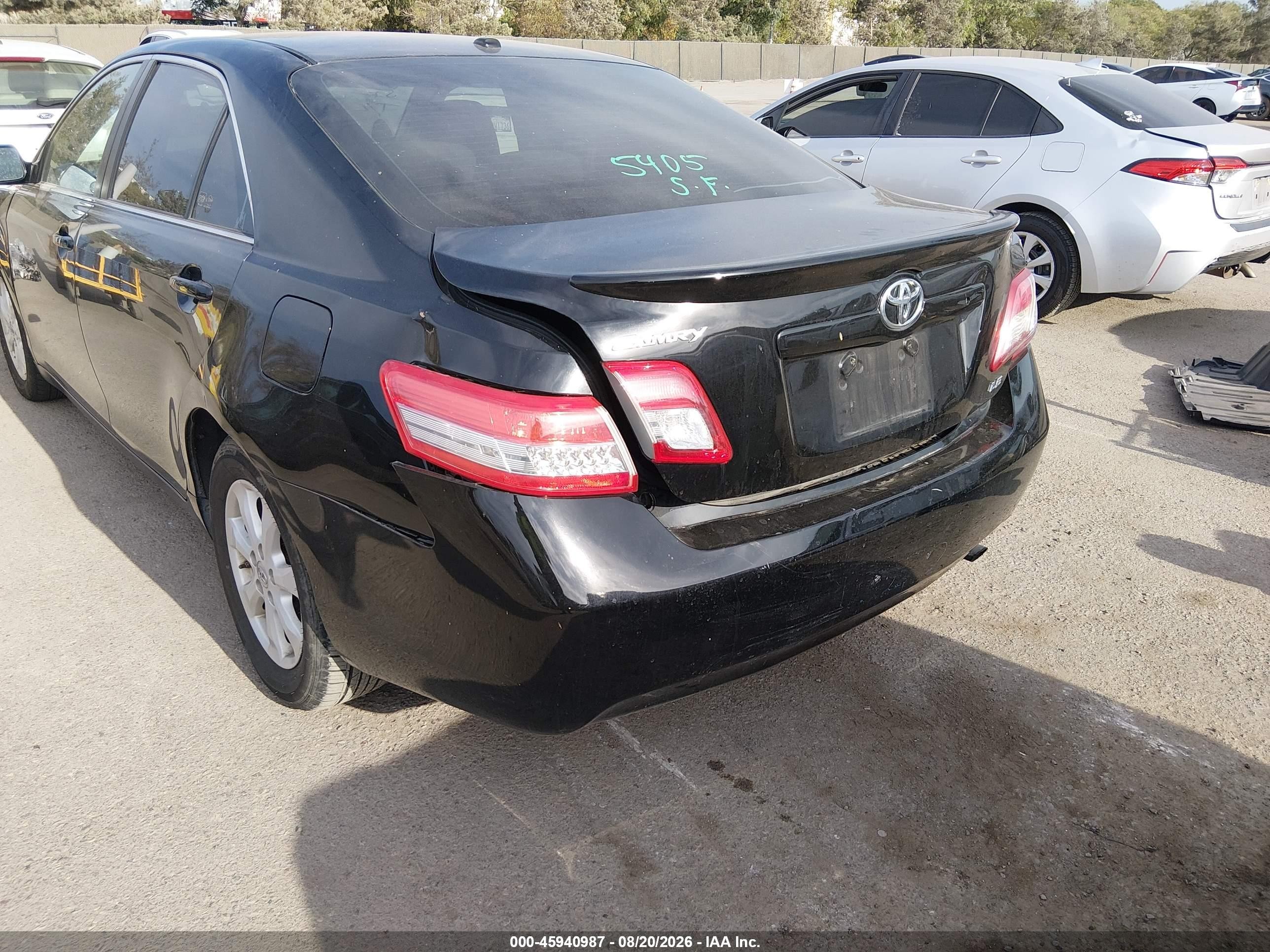2010 Toyota Camry Le Black vin: 4T4BF3EK1AR082349