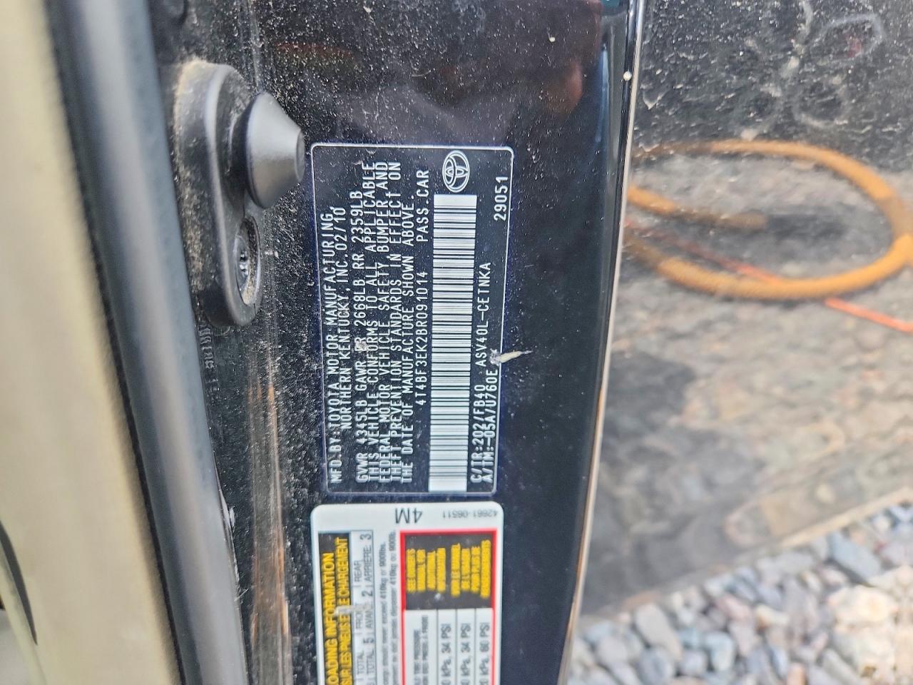 2011 Toyota Camry Le Черный vin: 4T4BF3EK2BR091014
