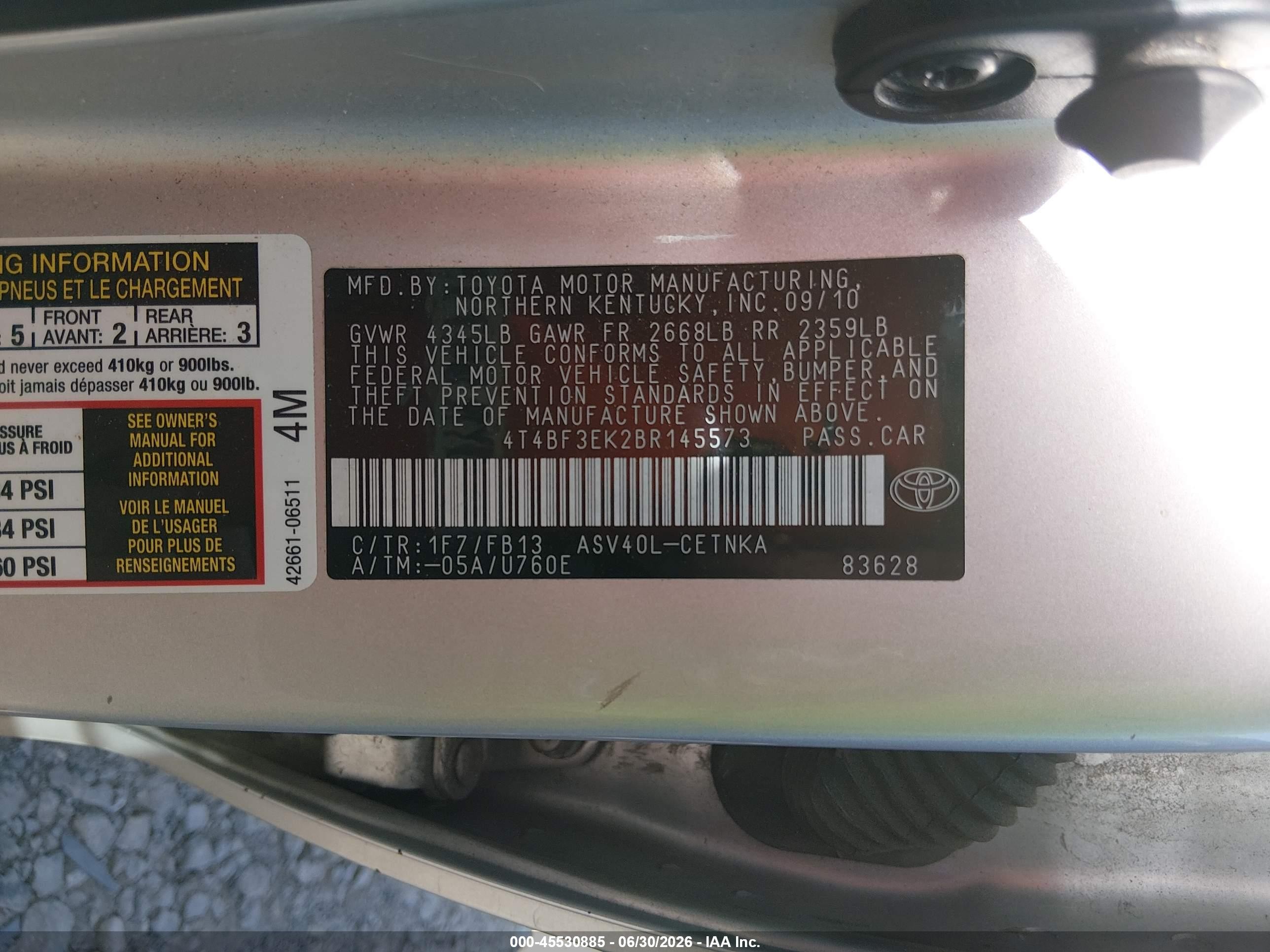 2011 Toyota Camry   Silver vin: 4T4BF3EK2BR145573