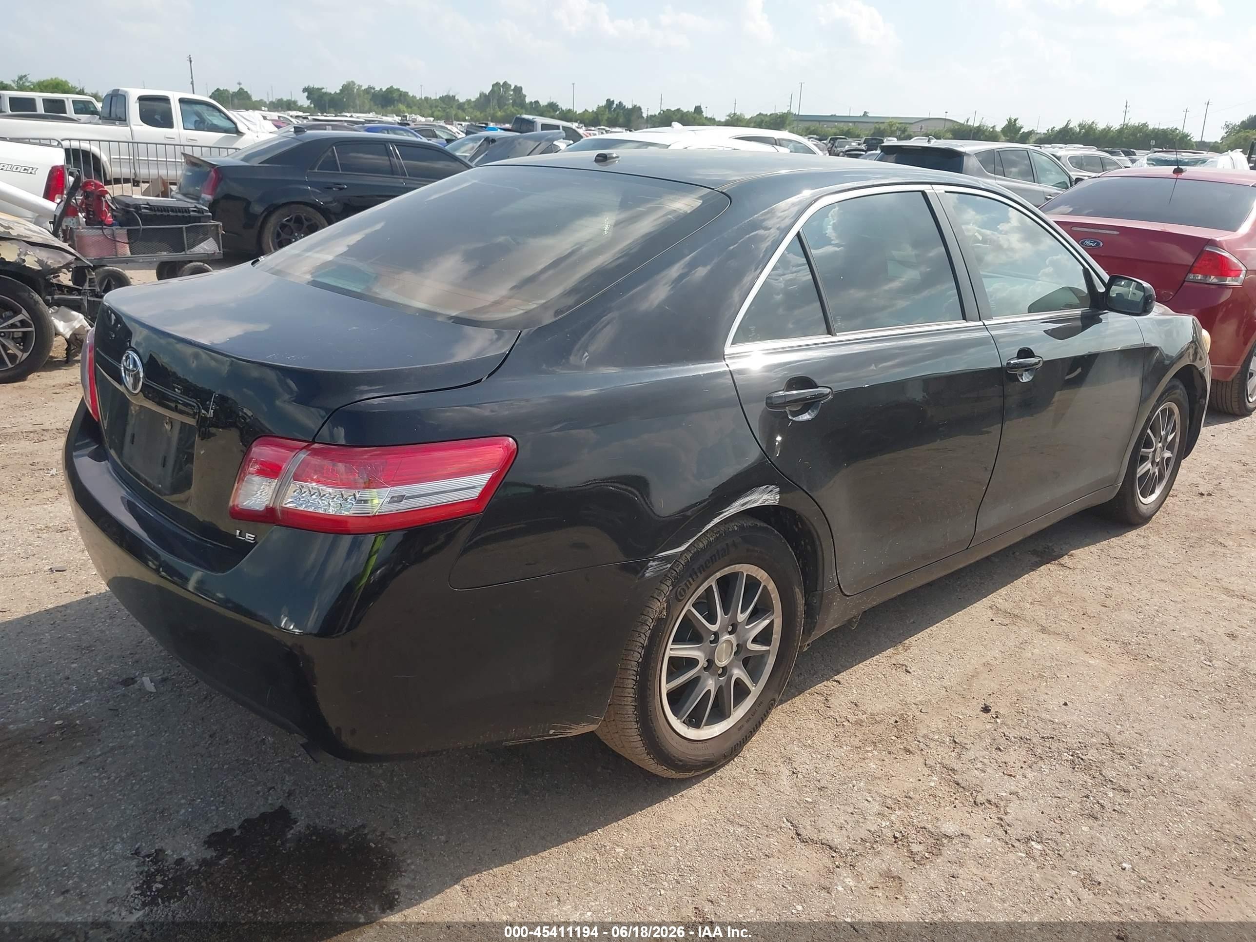 2010 Toyota Camry Le Black vin: 4T4BF3EK4AR054352