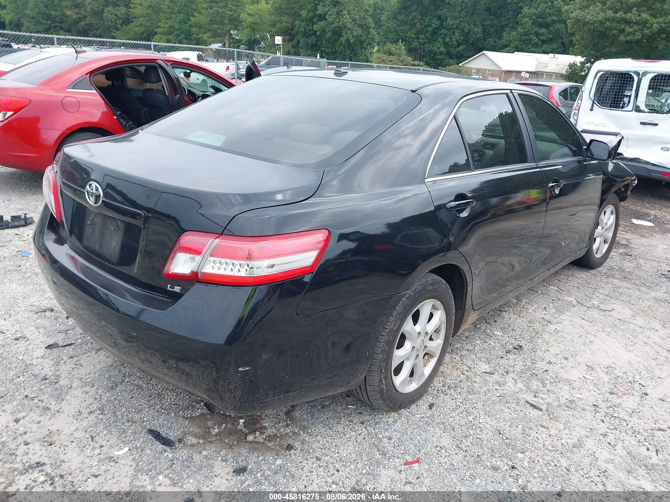 2010 Toyota Camry Le Black vin: 4T4BF3EK5AR033493