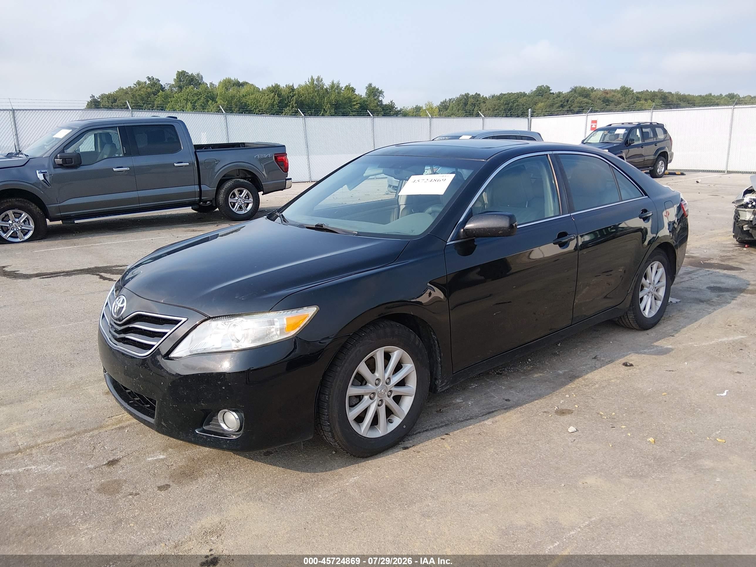 2010 Toyota Camry Xle Black vin: 4T4BF3EK7AR043913