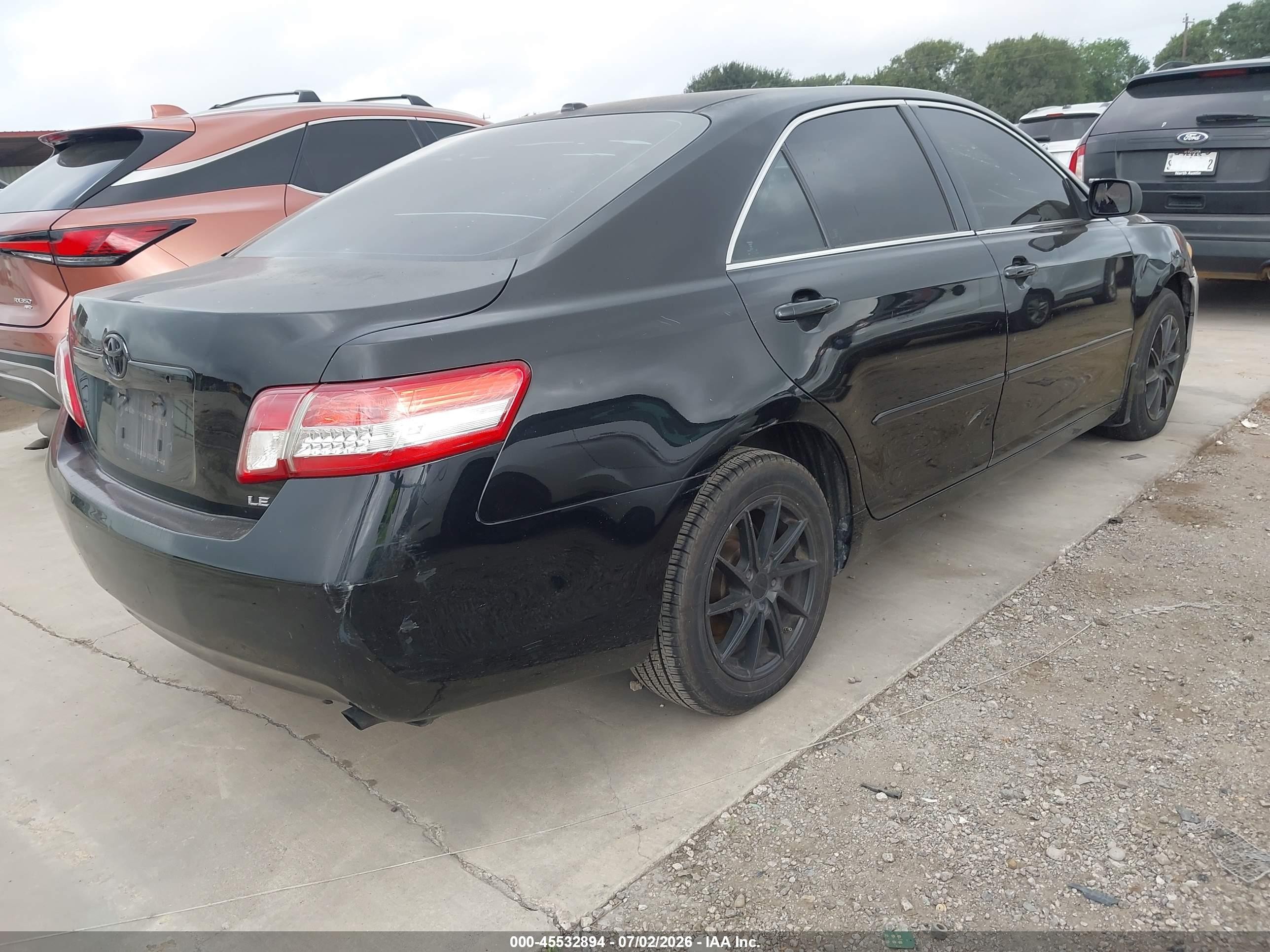 2010 Toyota Camry Le Black vin: 4T4BF3EK7AR078242