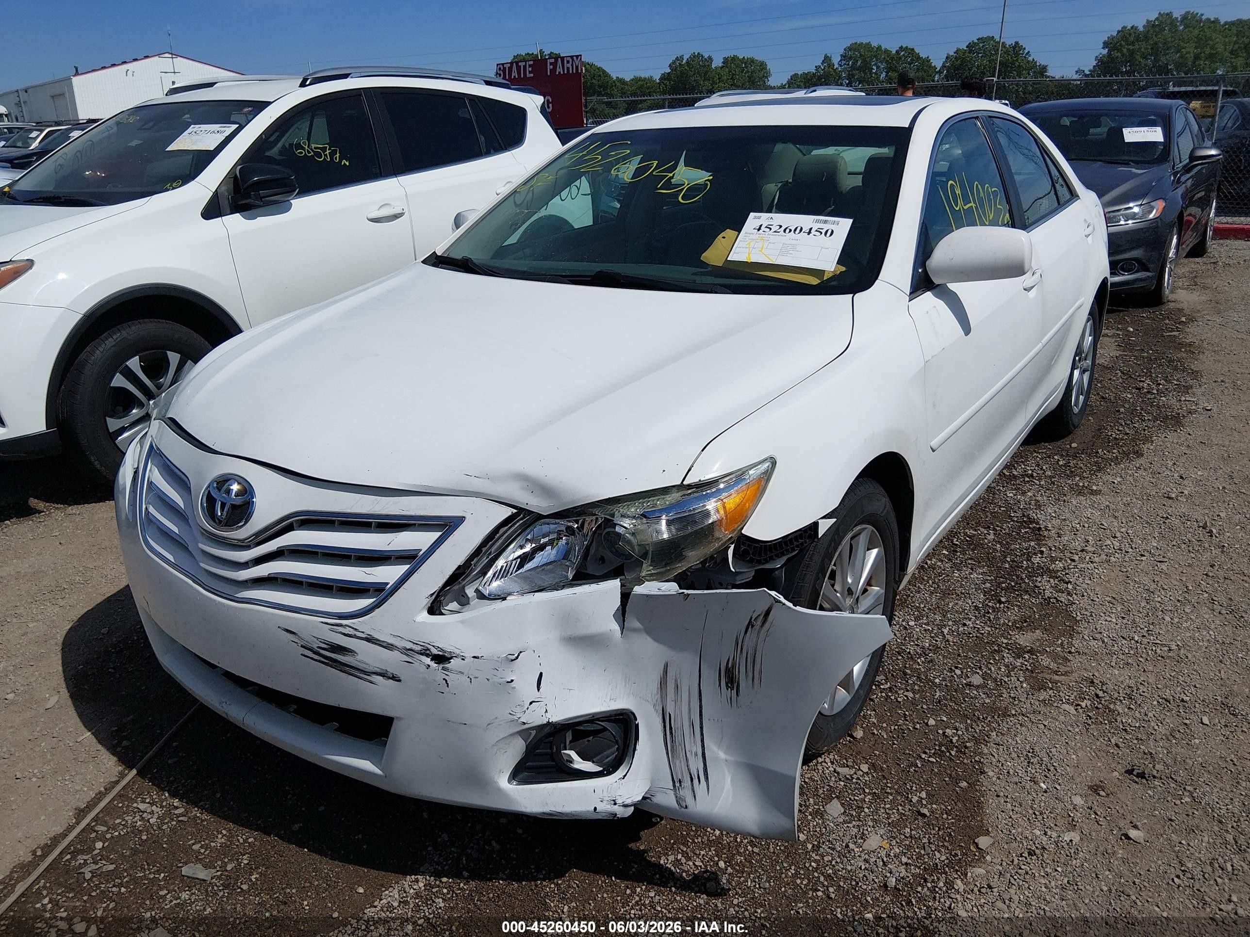 2011 Toyota Camry Xle White vin: 4T4BF3EK7BR185289