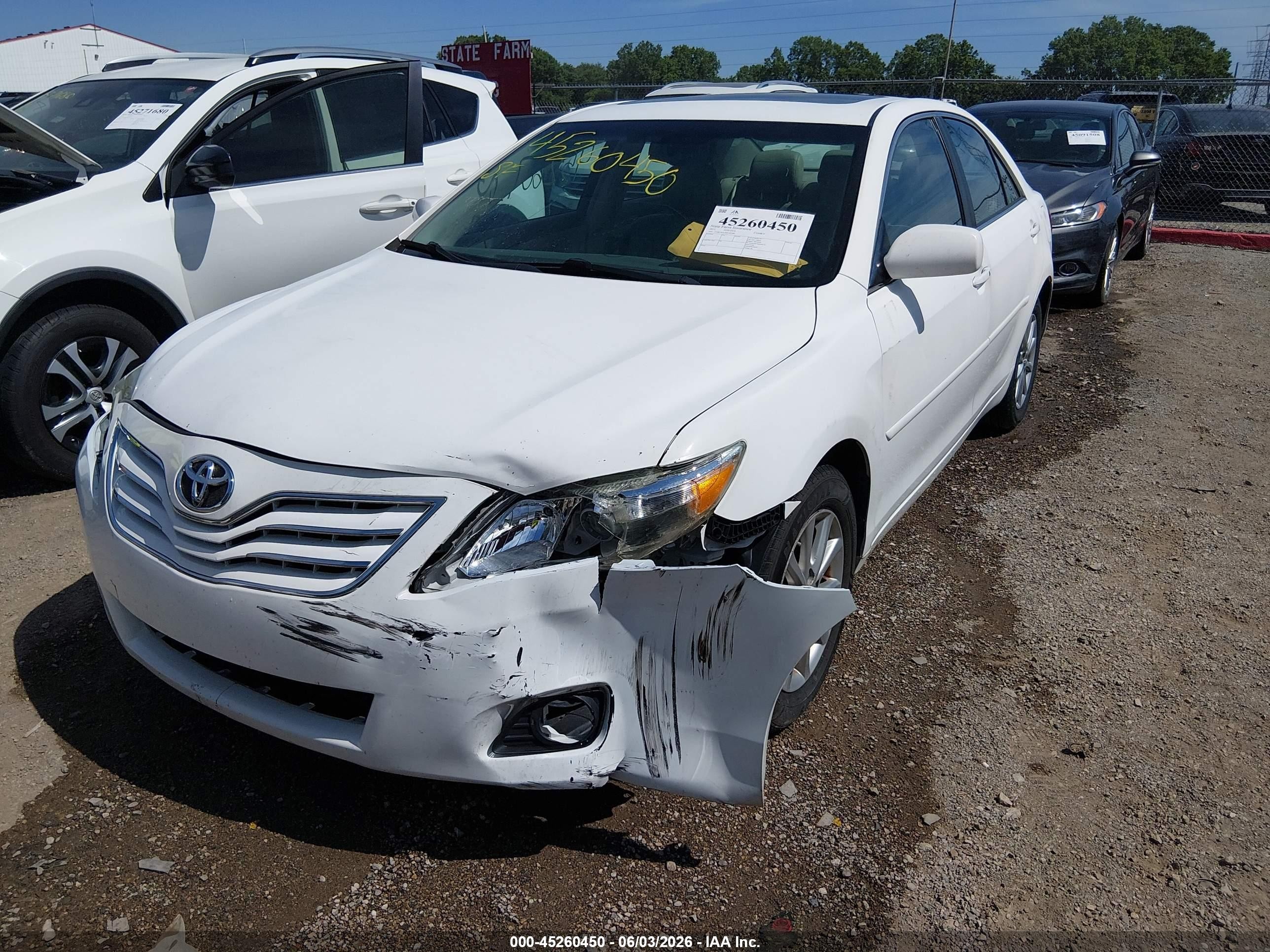 2011 Toyota Camry Xle White vin: 4T4BF3EK7BR185289