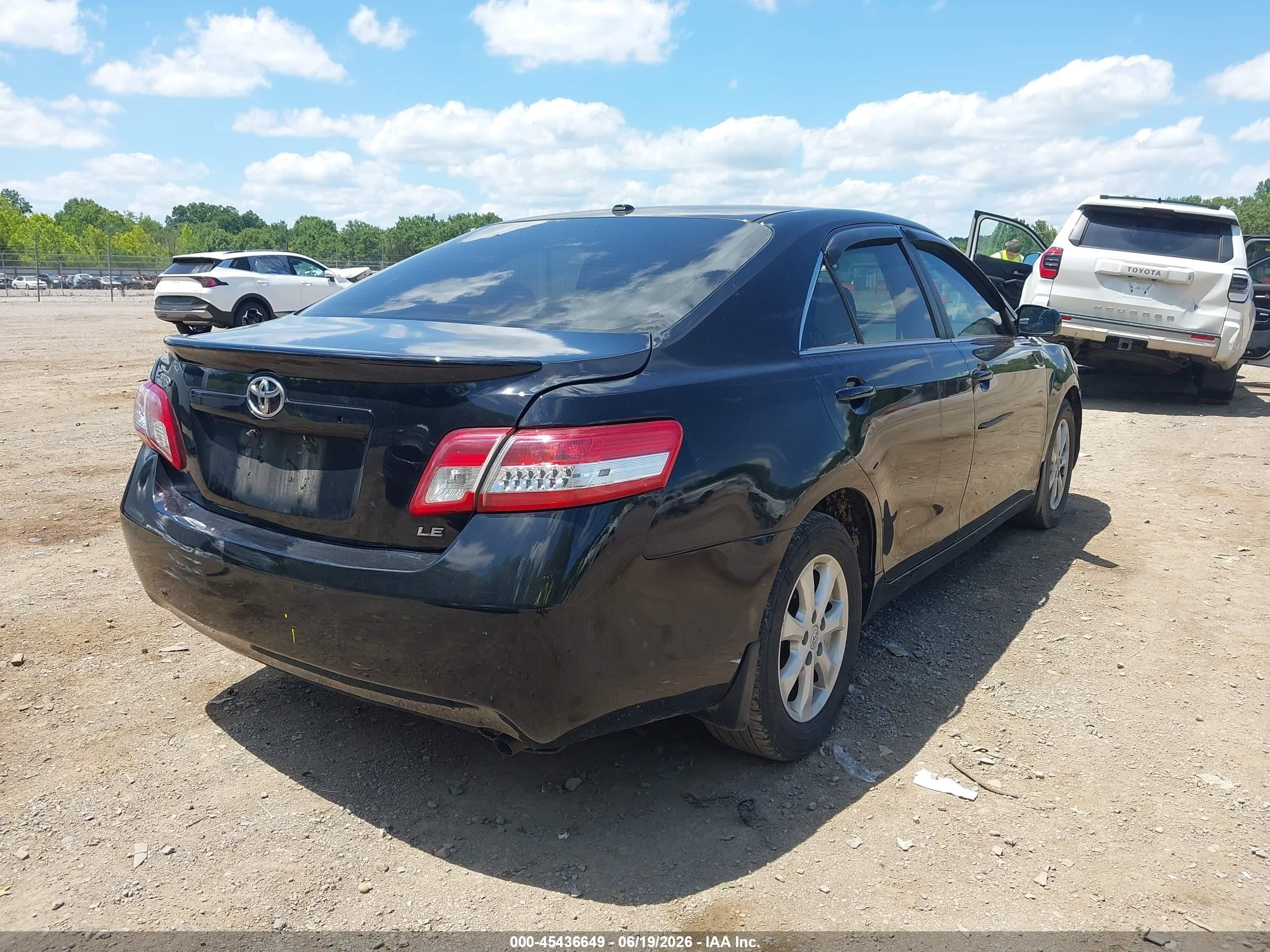 2010 Toyota Camry Le Black vin: 4T4BF3EK8AR055682
