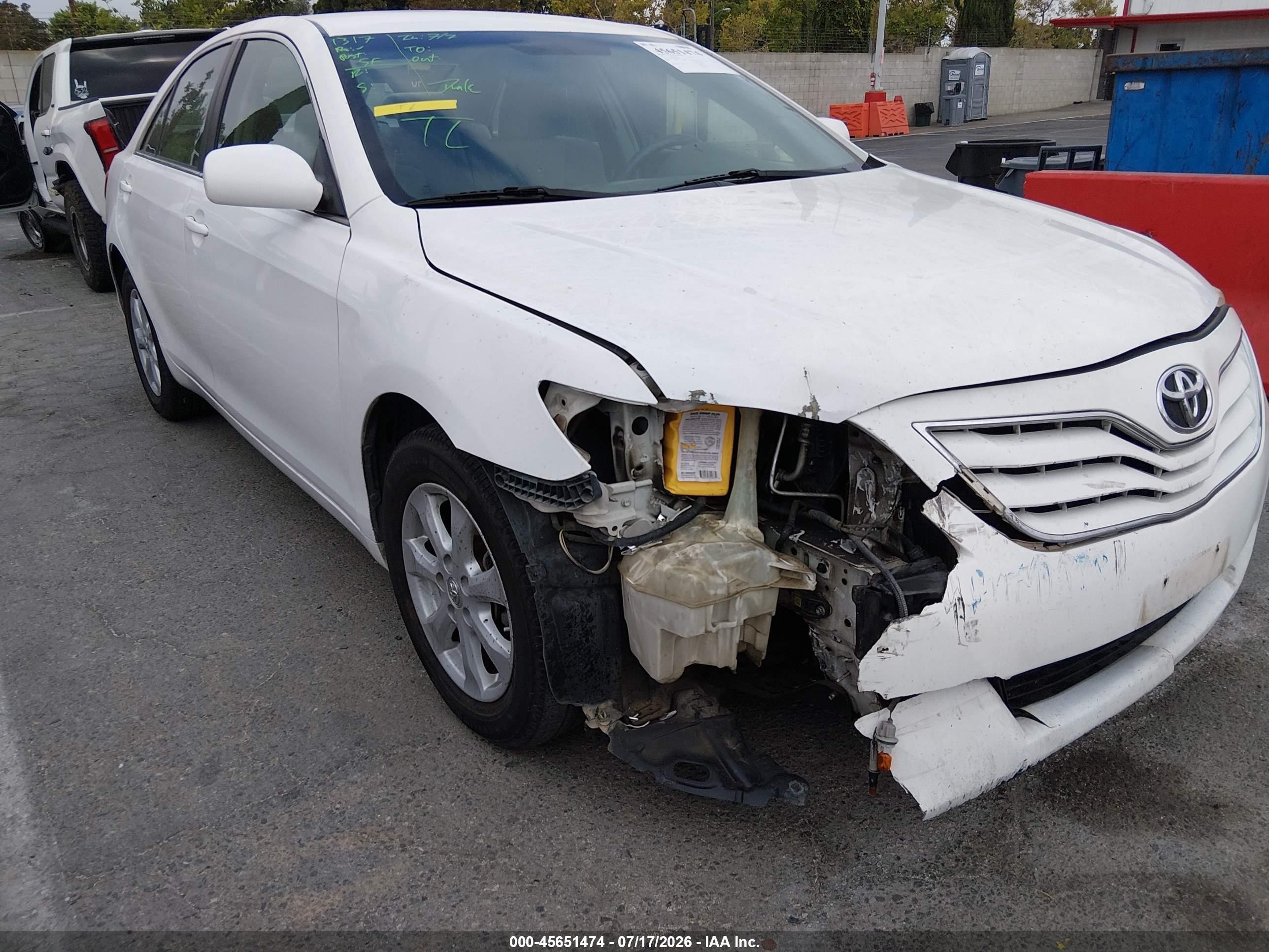 2011 Toyota Camry Le White vin: 4T4BF3EK8BR202858