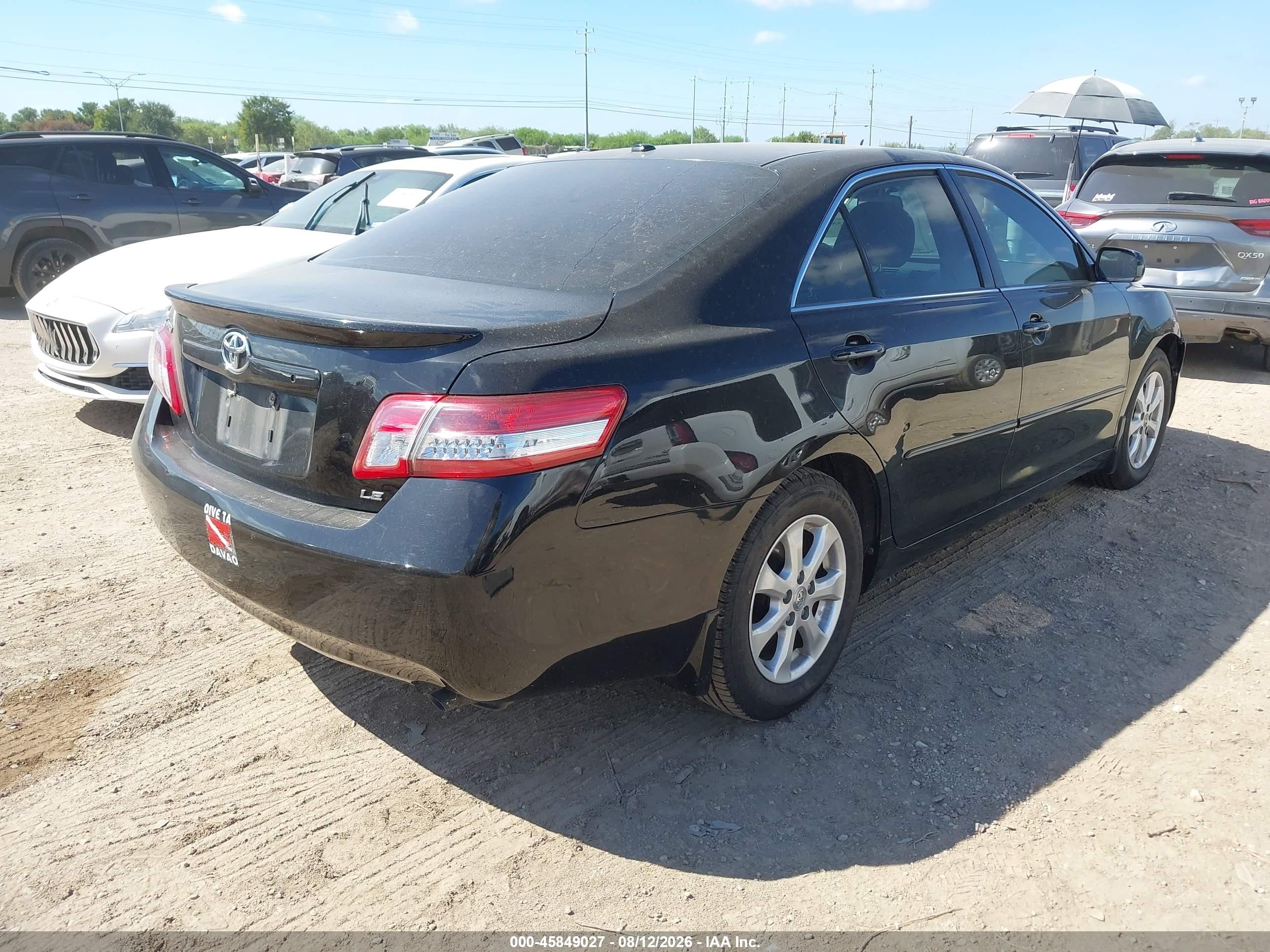 2011 Toyota Camry Le Black vin: 4T4BF3EK9BR167778