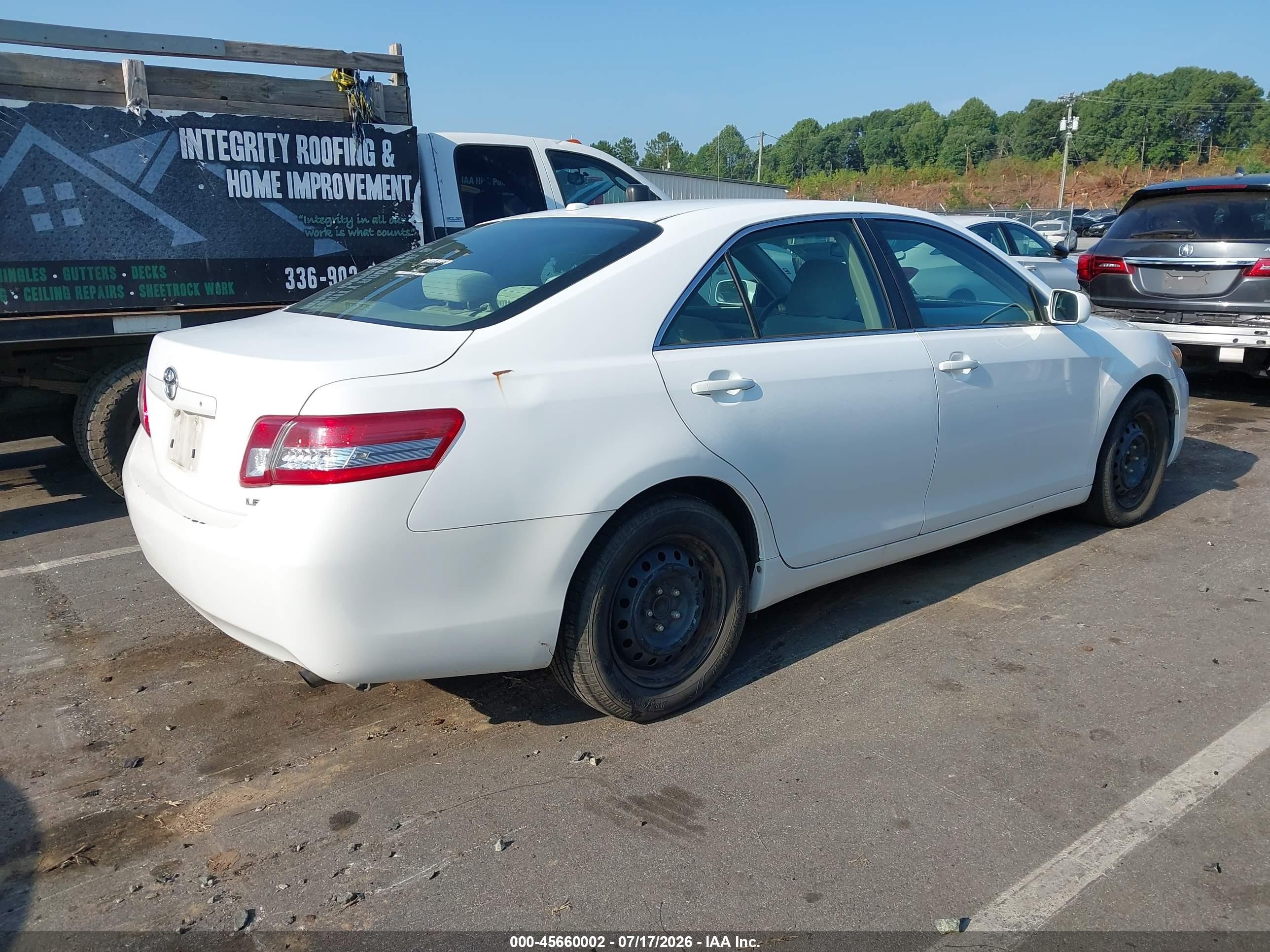 2011 Toyota Camry Le White vin: 4T4BF3EK9BR178599