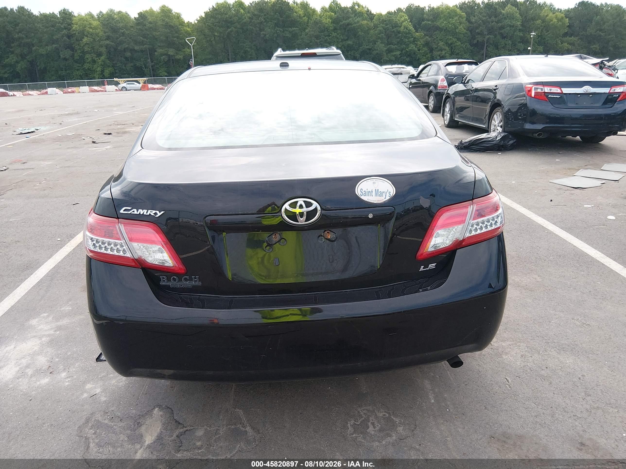 2011 Toyota Camry Le Черный vin: 4T4BF3EKXBR099085