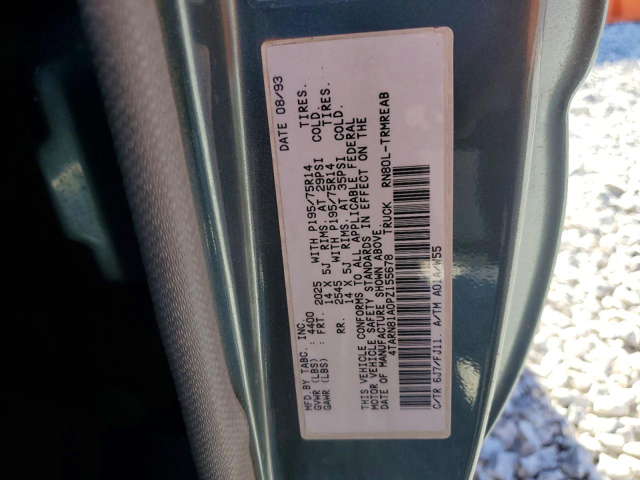 1993 Toyota Pickup Base Green vin: 4TARN81A0PZ155678