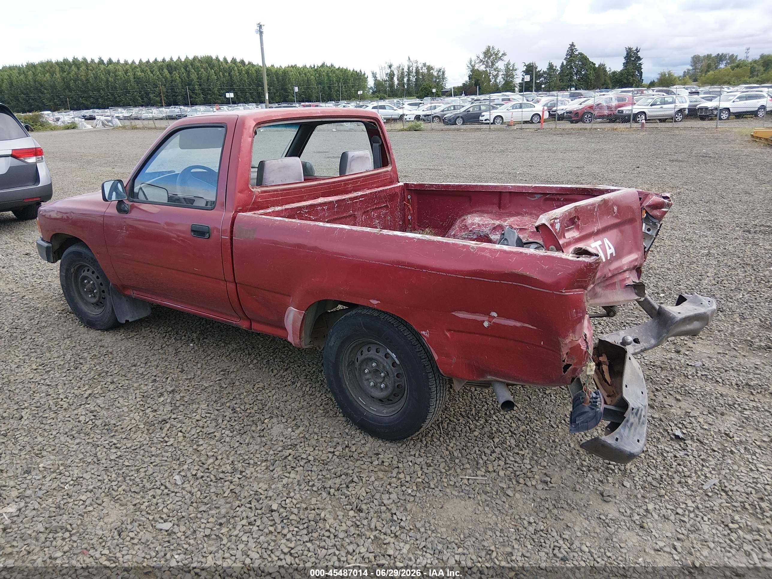 1993 Toyota Pickup 1/2 Ton Short Whlbase Stb Red vin: 4TARN81A7PZ095656