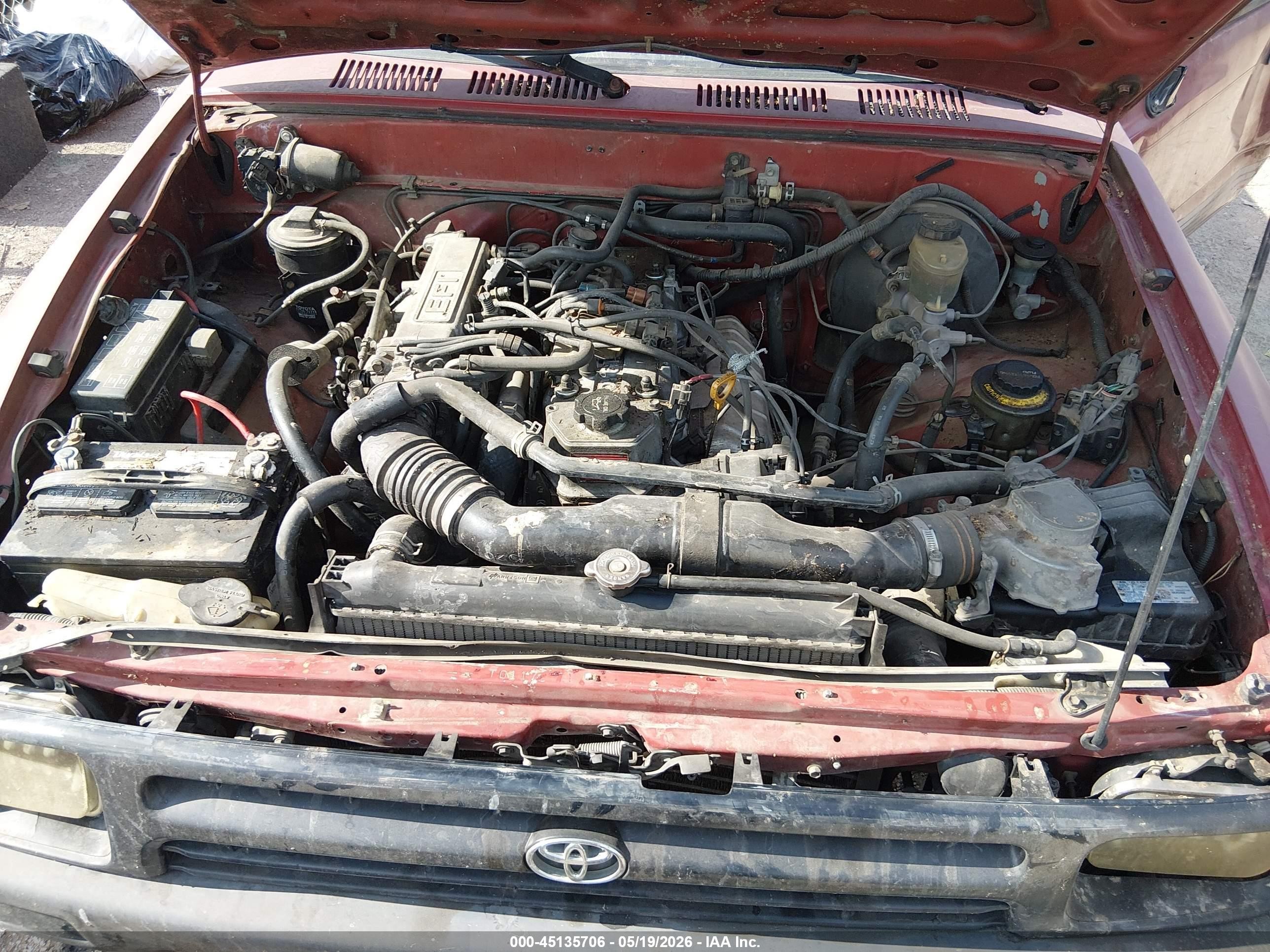 1993 Toyota Pickup 1/2 Ton Short Whlbase Stb Red vin: 4TARN81A9PZ136661