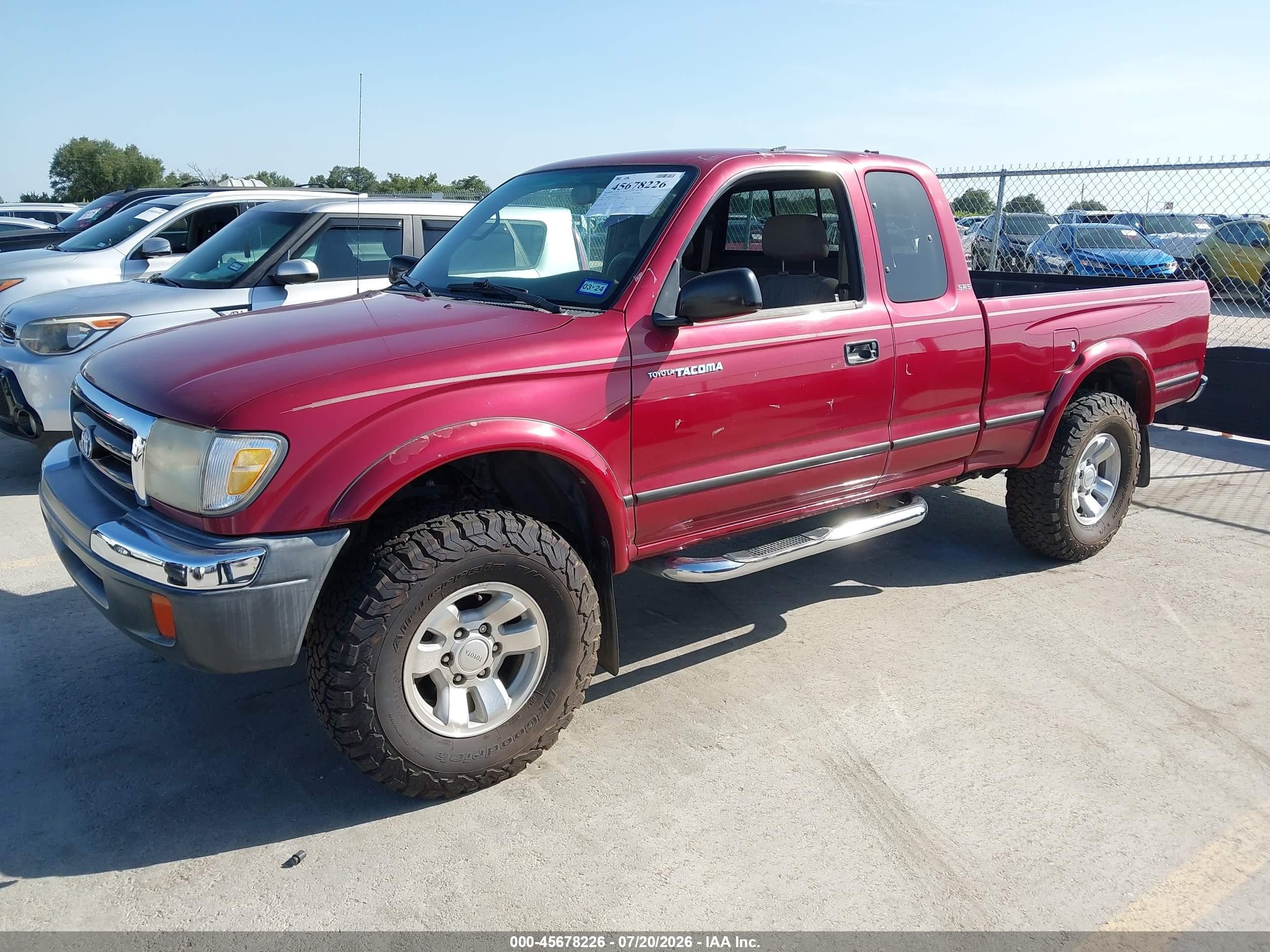 1999 Toyota Tacoma Prerunner Red vin: 4TASM92N0XZ476504