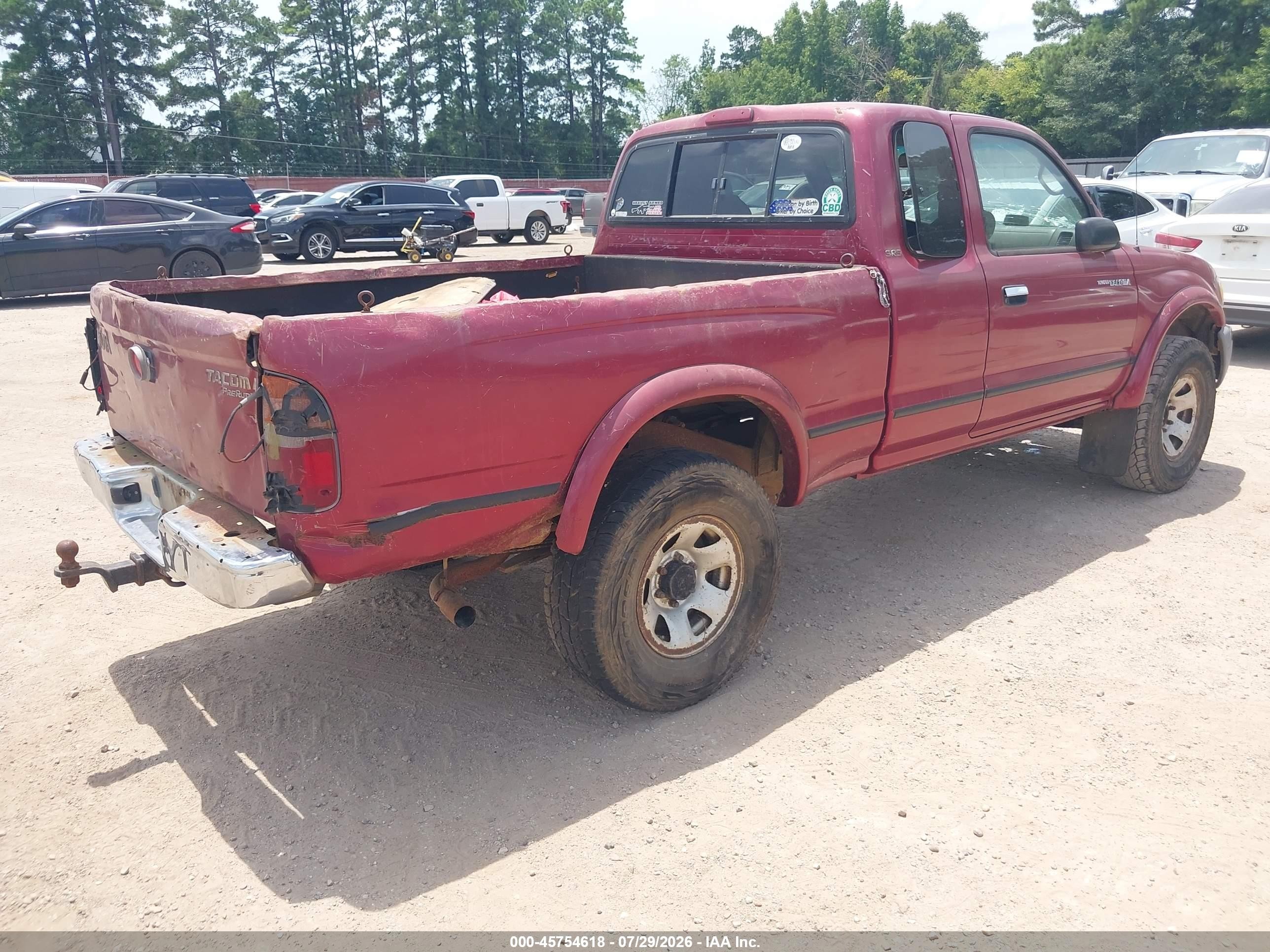 1999 Toyota Tacoma Prerunner Red vin: 4TASM92N7XZ420818