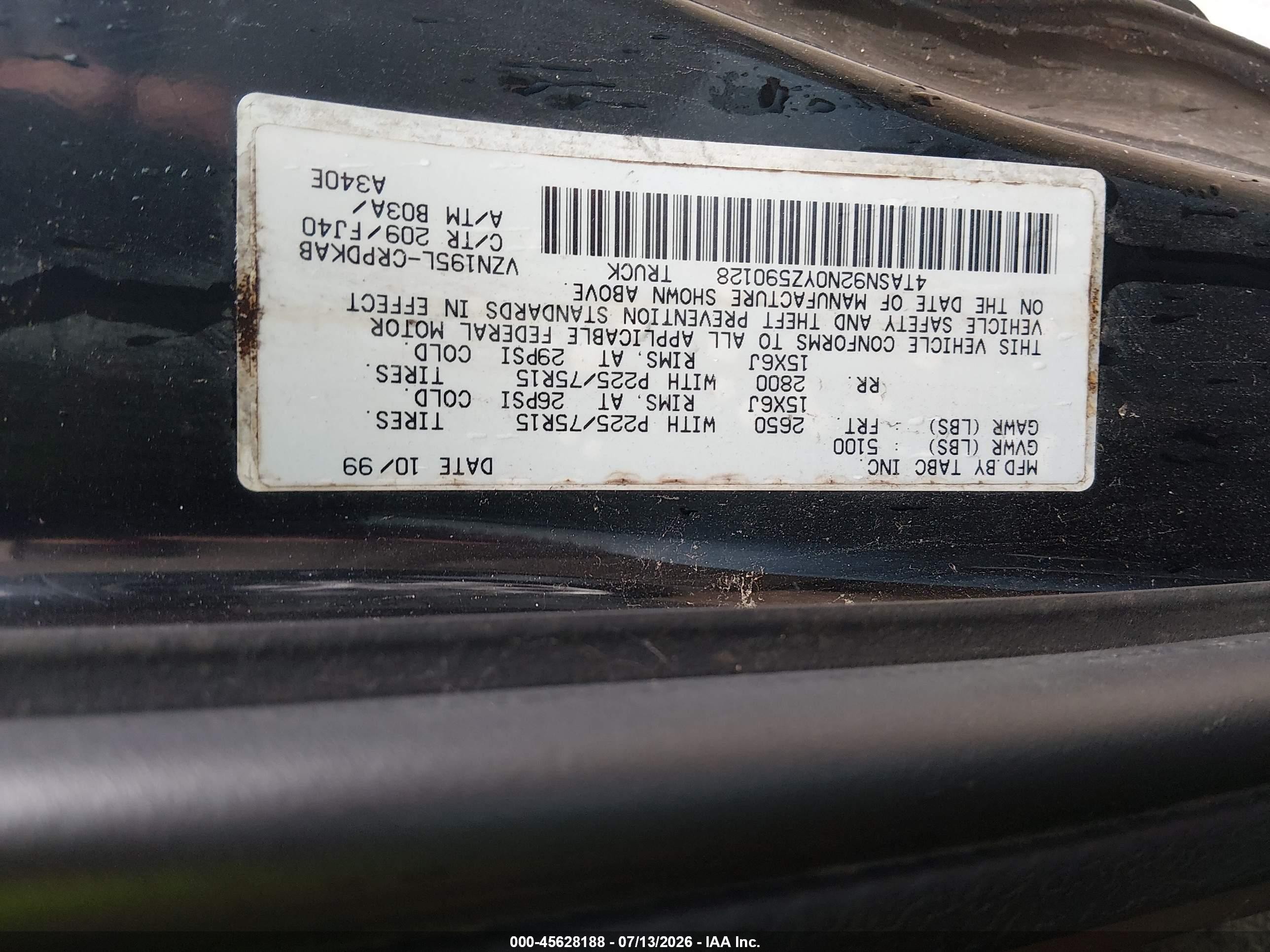 2000 Toyota Tacoma Prerunner V6 Black vin: 4TASN92N0YZ590128